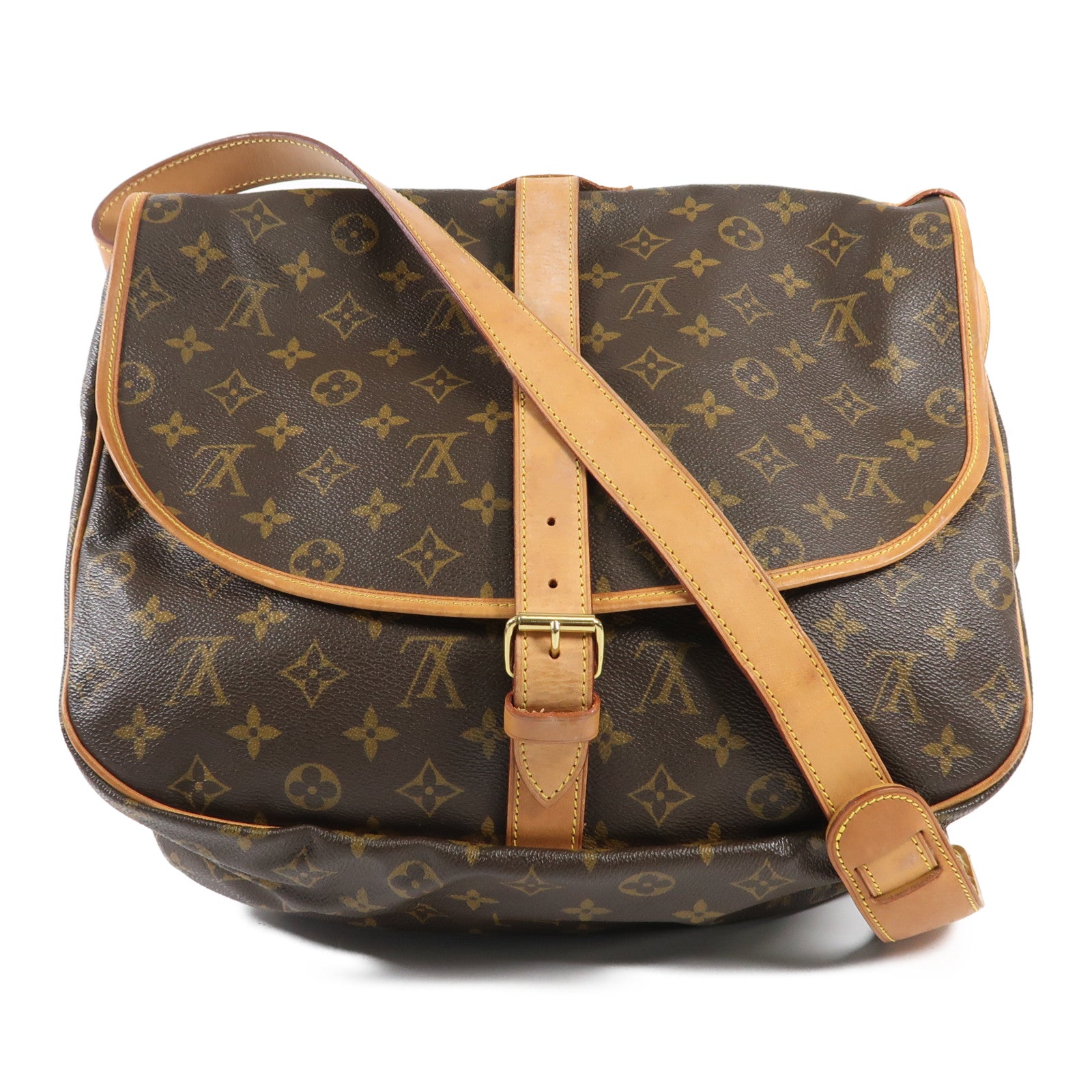 LOUIS VUITTON Monogram Saumur 35金扣肩背袋
