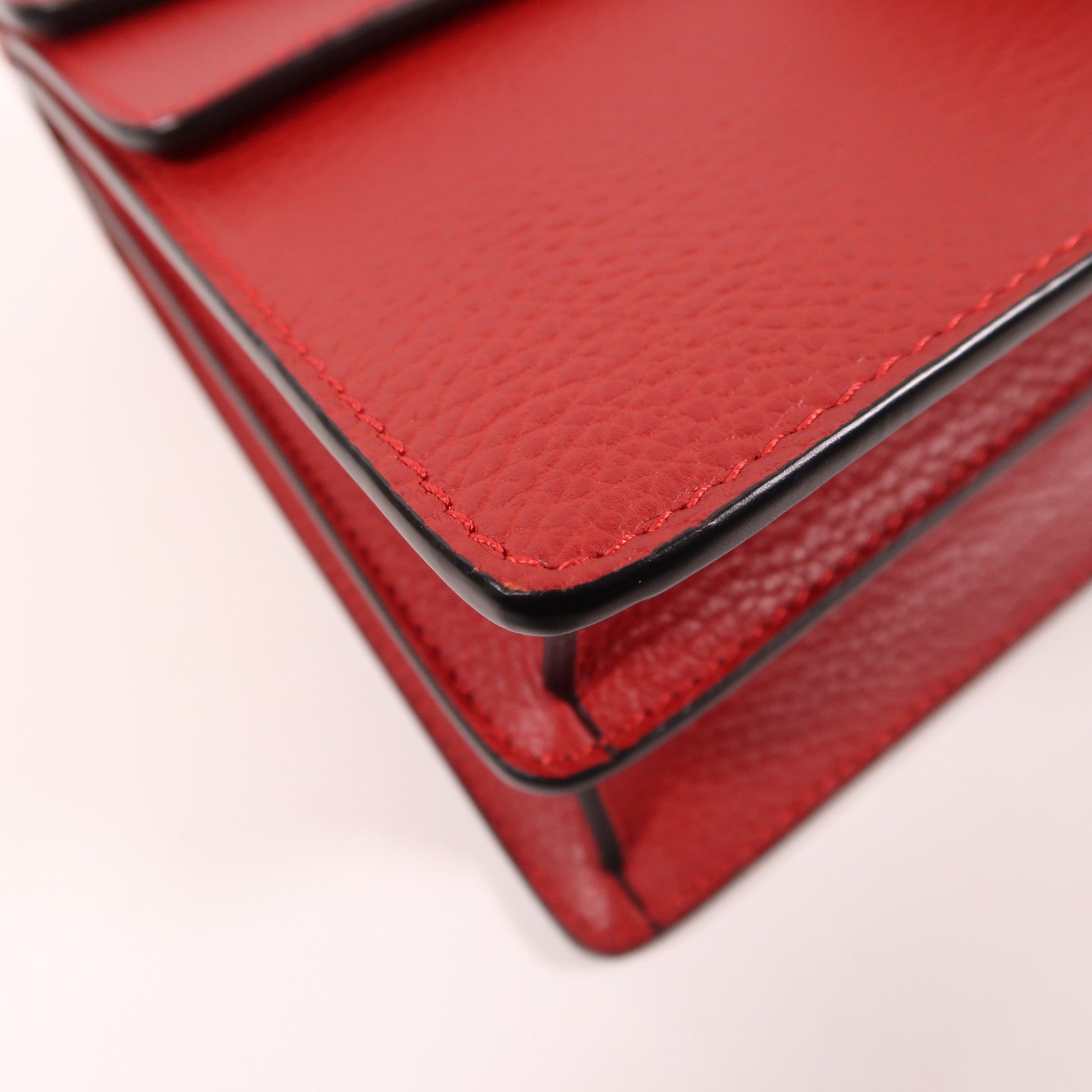 GUCCI GG Chain Shoulder Bag 400249 Calfskin Leather Red