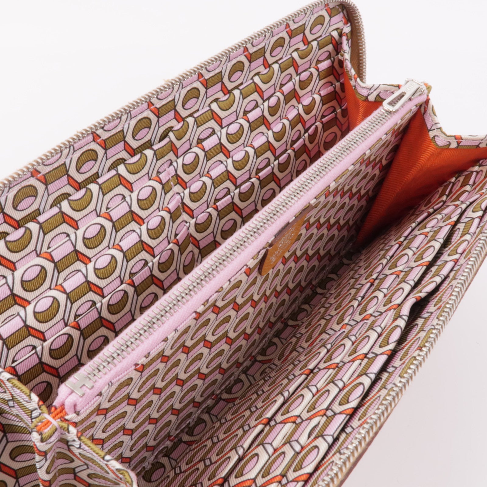 HERMES Epsom皮革Silk In Long Wallet銀扣長錢包37 Gold