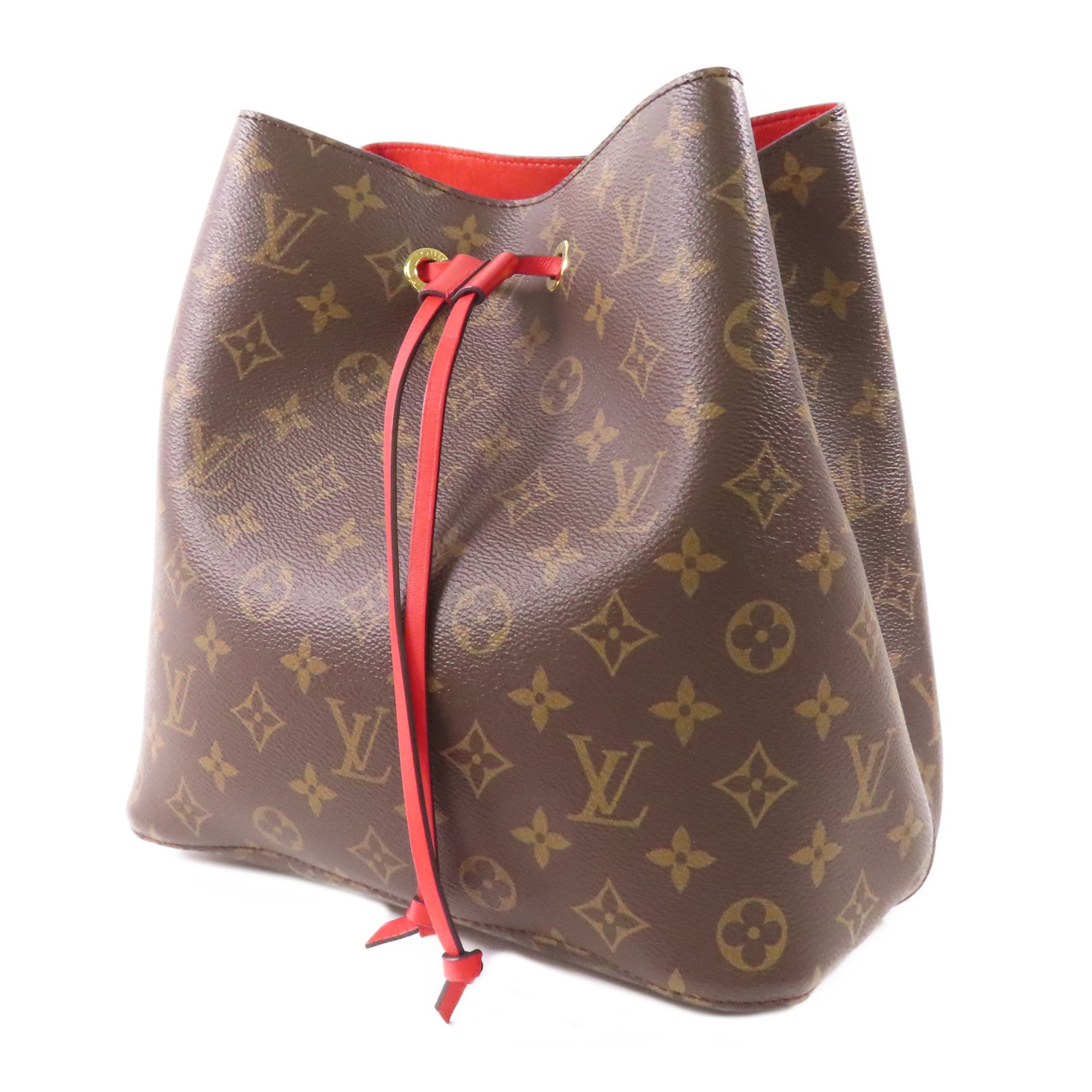 LOUIS VUITTON Monogram Neo Noe Bucket Bag金扣肩背袋Coquelicot/紅色