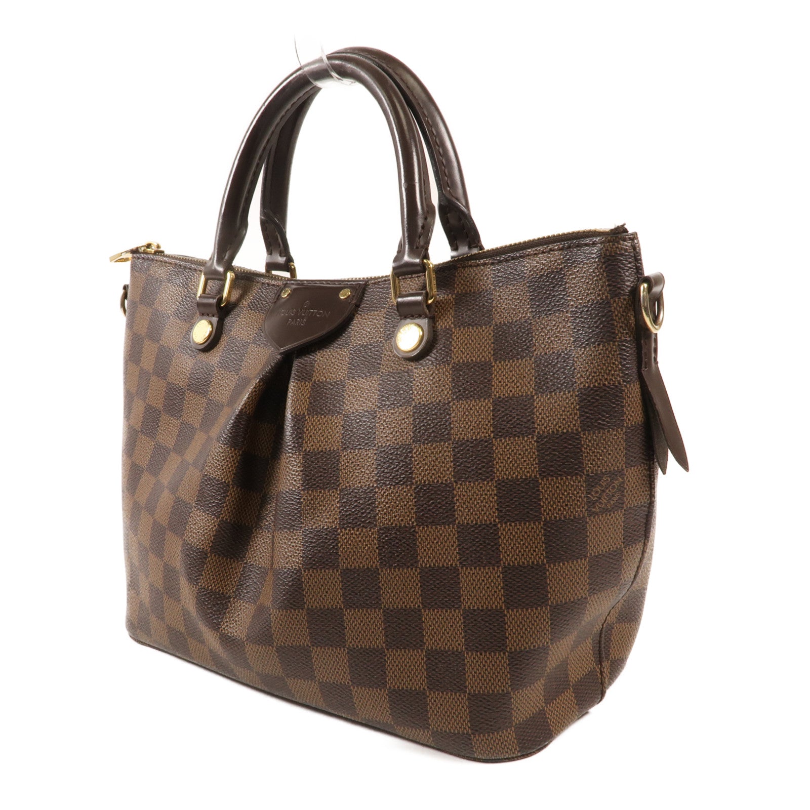 LOUIS VUITTON Damier Siena PM金扣手挽肩背兩用袋