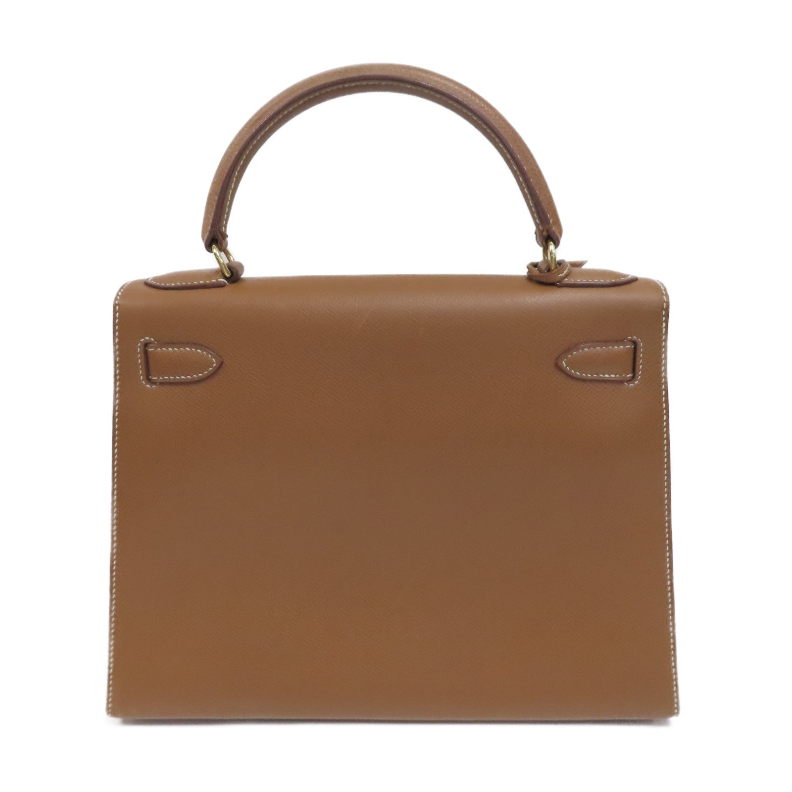HERMES Courchevel皮革Kelly 28手挽肩背兩用袋Gold/金色