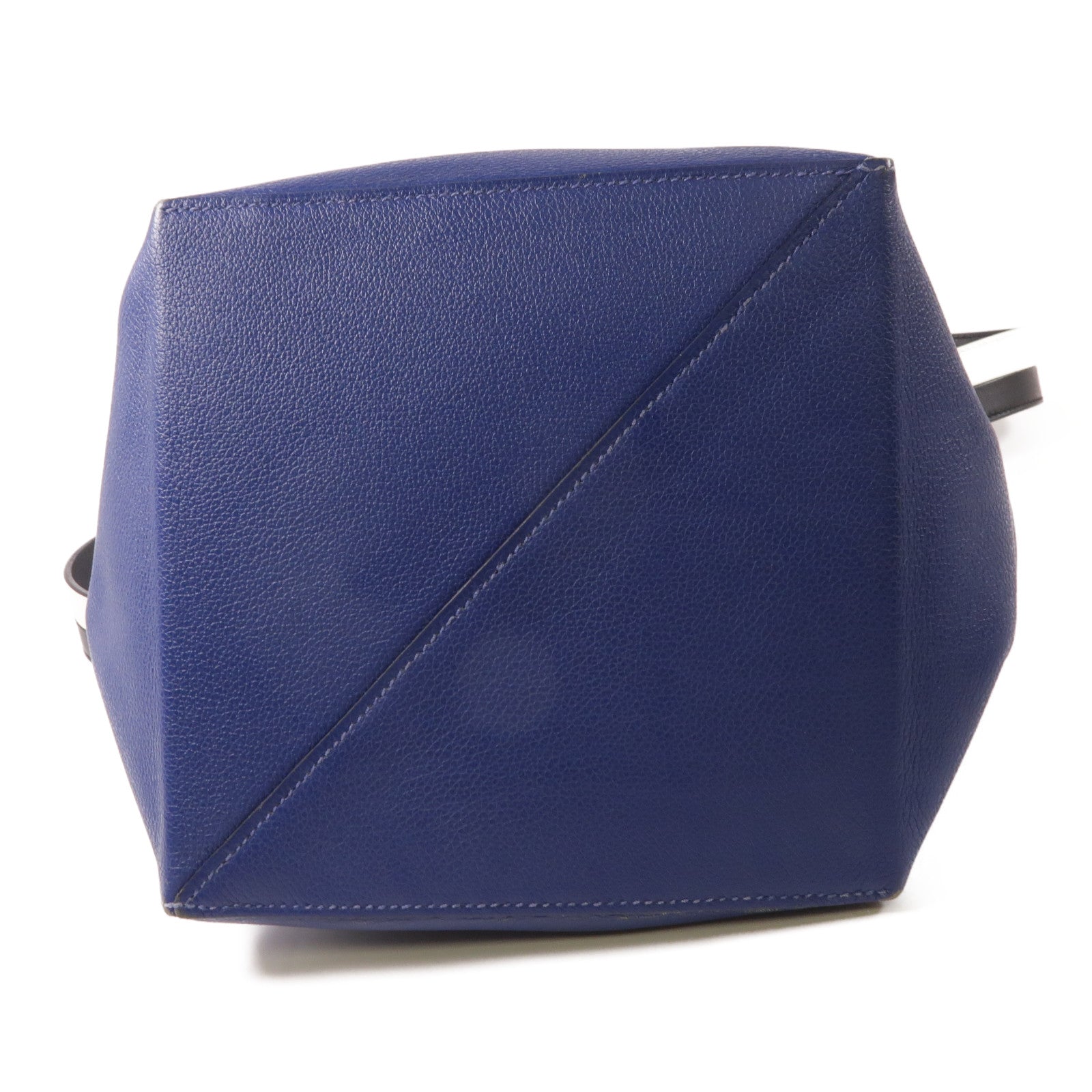 HERMES Evercolor皮革Licol 17銀扣肩背袋Bleu Brighton