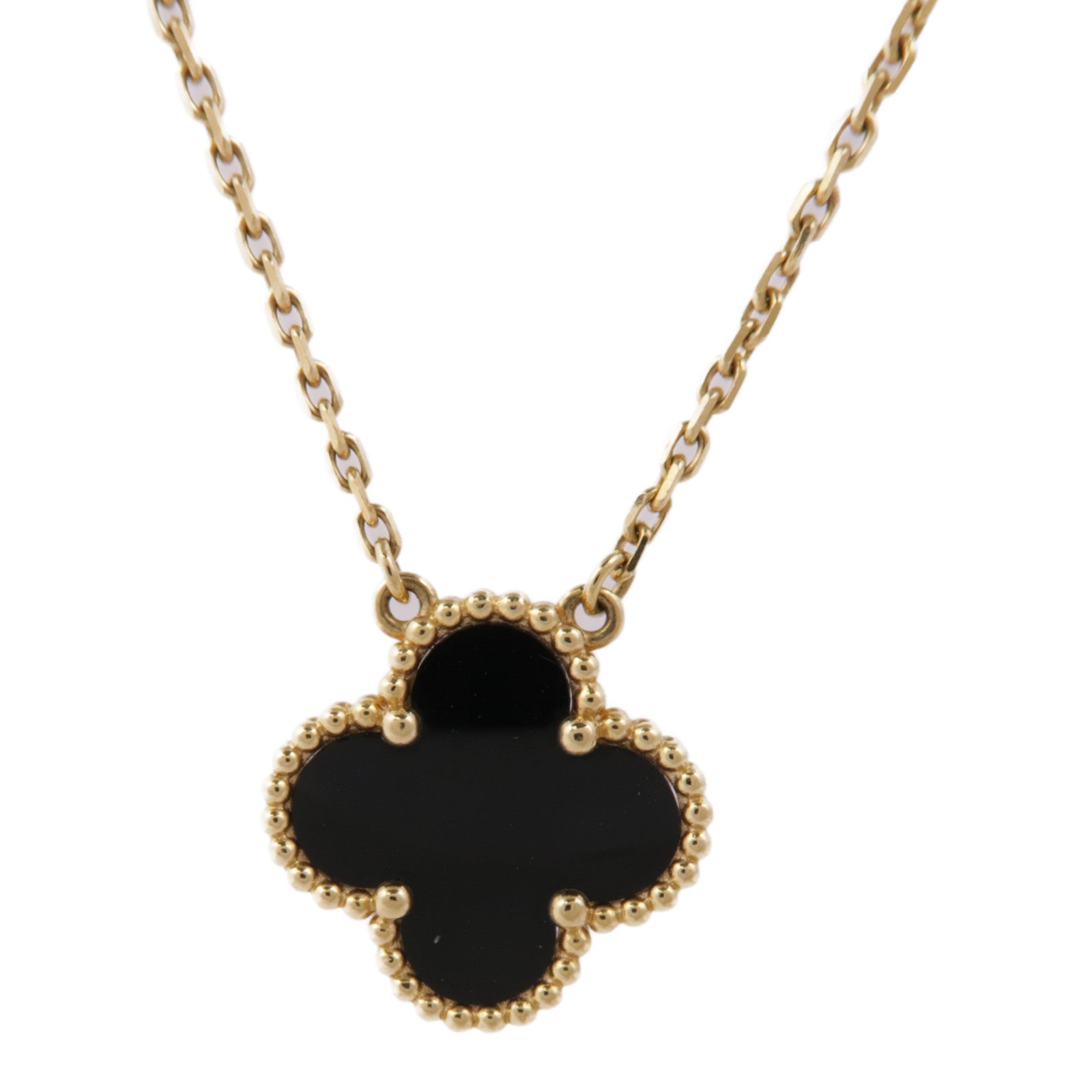 Van Cleef & Arpels 18K黃金Vintage Alhambra Necklace縞瑪瑙項鍊
