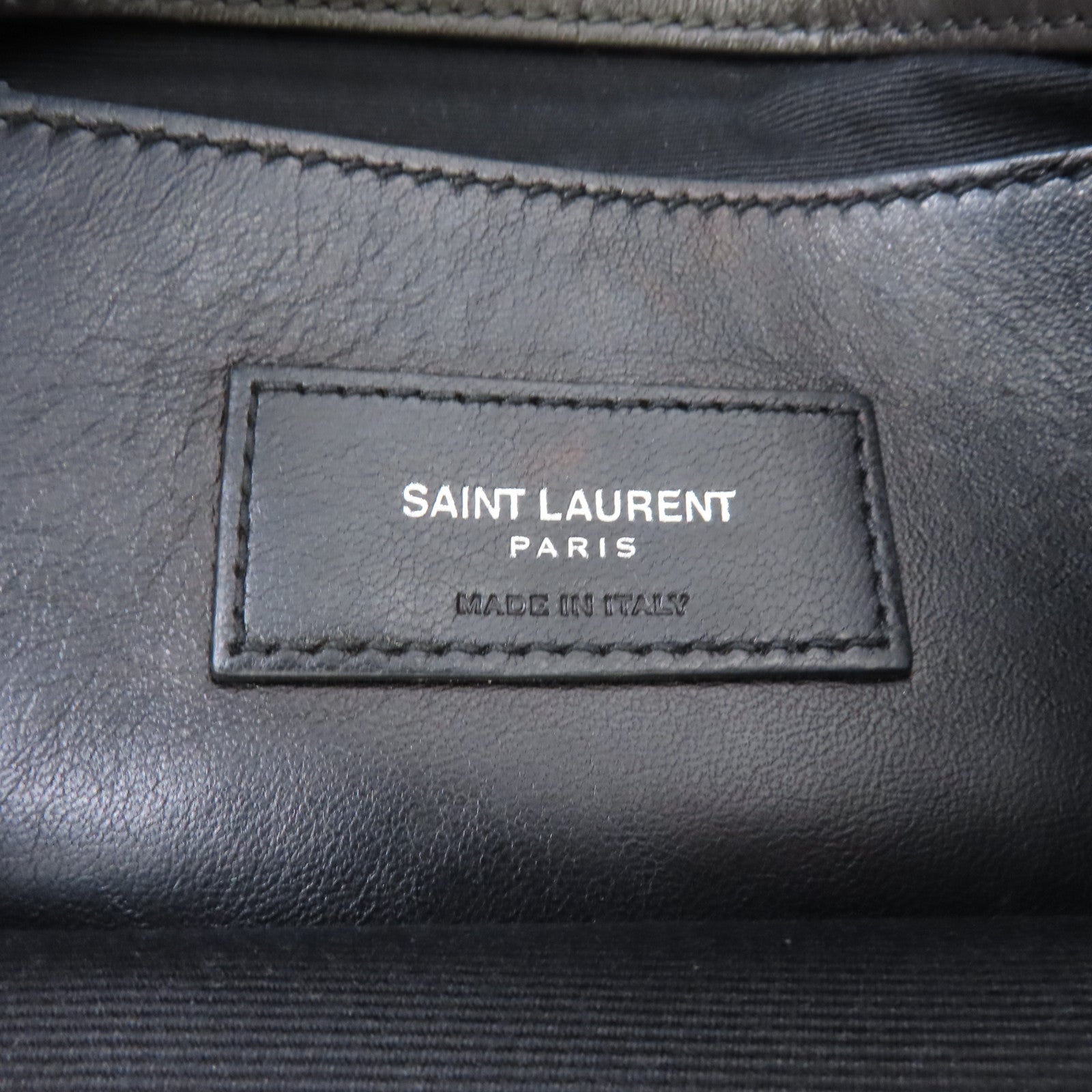 SAINT LAURENT 牛皮皮革Chain Shoulder銀扣鏈帶肩背袋灰色