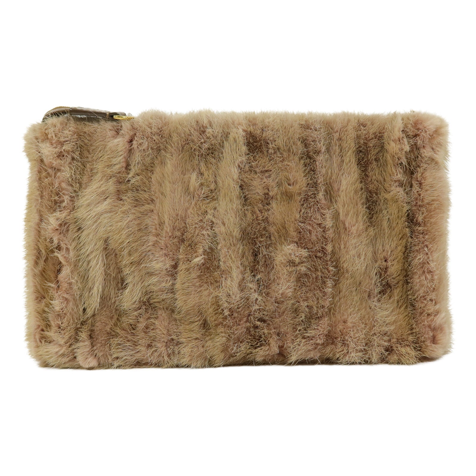 LOUIS VUITTON 水貂皮草Caresse Lockit Boudoir MM Real Mink Fur鏈帶肩背袋