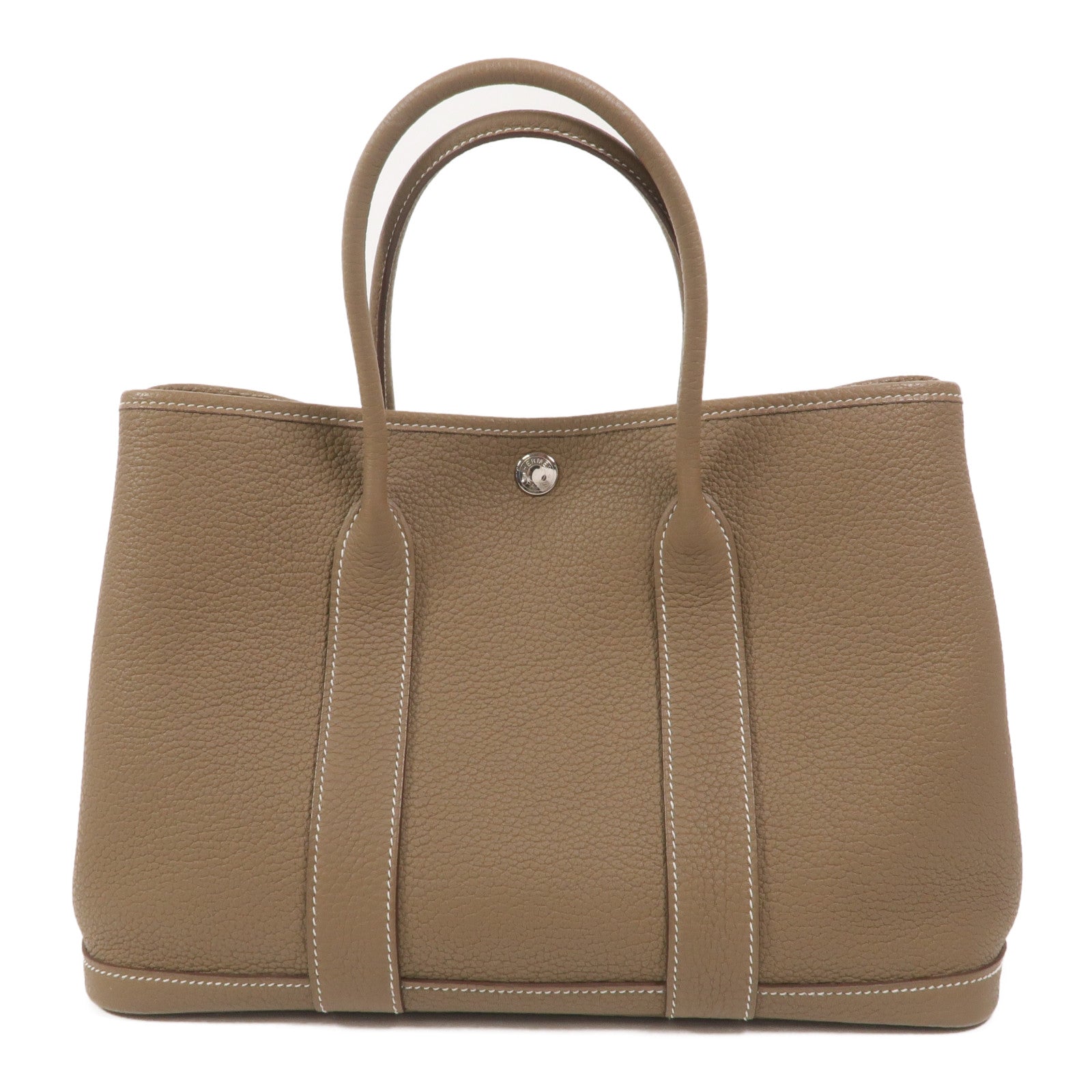 HERMES Negonda皮革Garden Party TPM手挽袋Etoupe