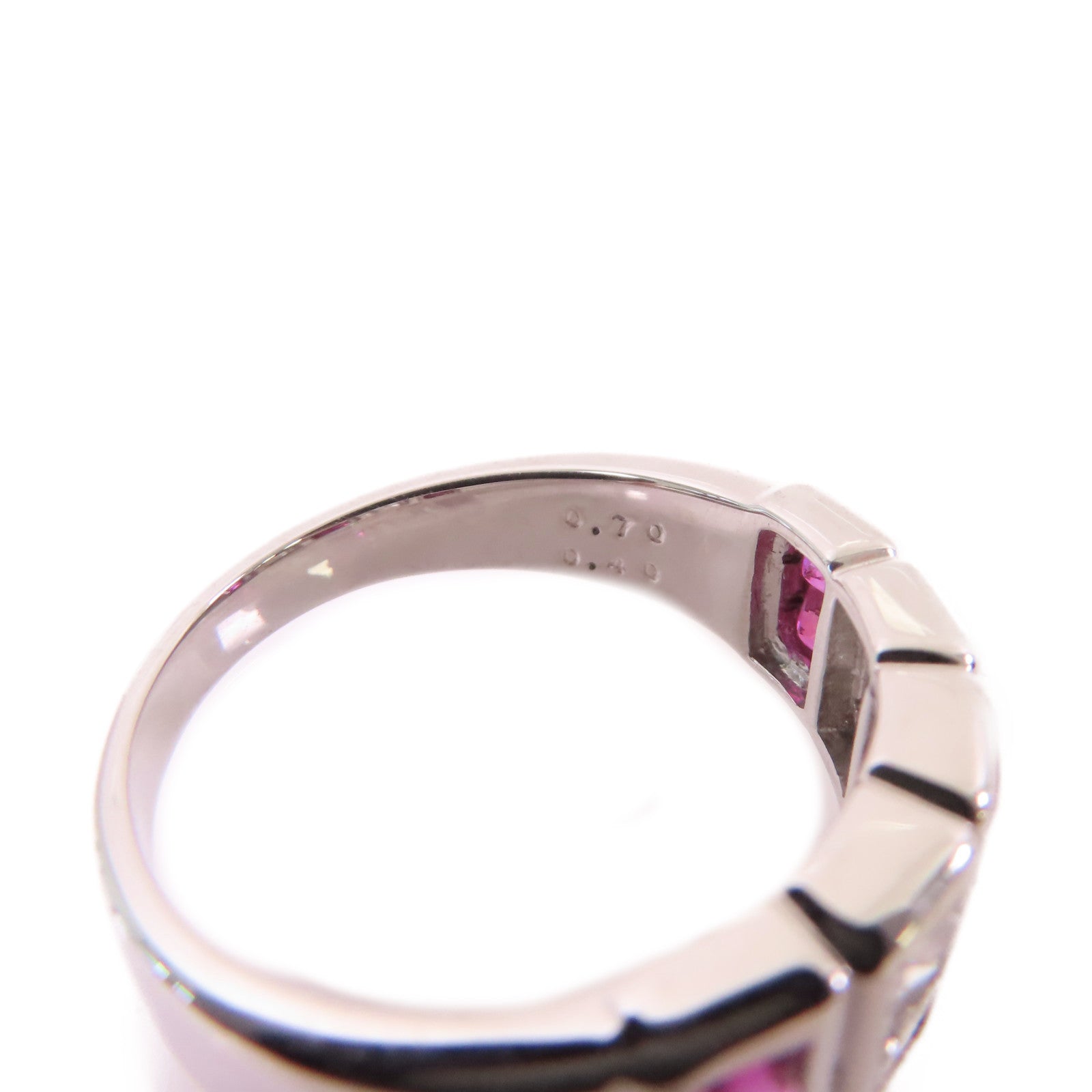 JEWELRY 【激減優惠】PT900鉑金/0.70ct紅寶石/0.40ct鑽石Ruby Ring戒指US#6.75