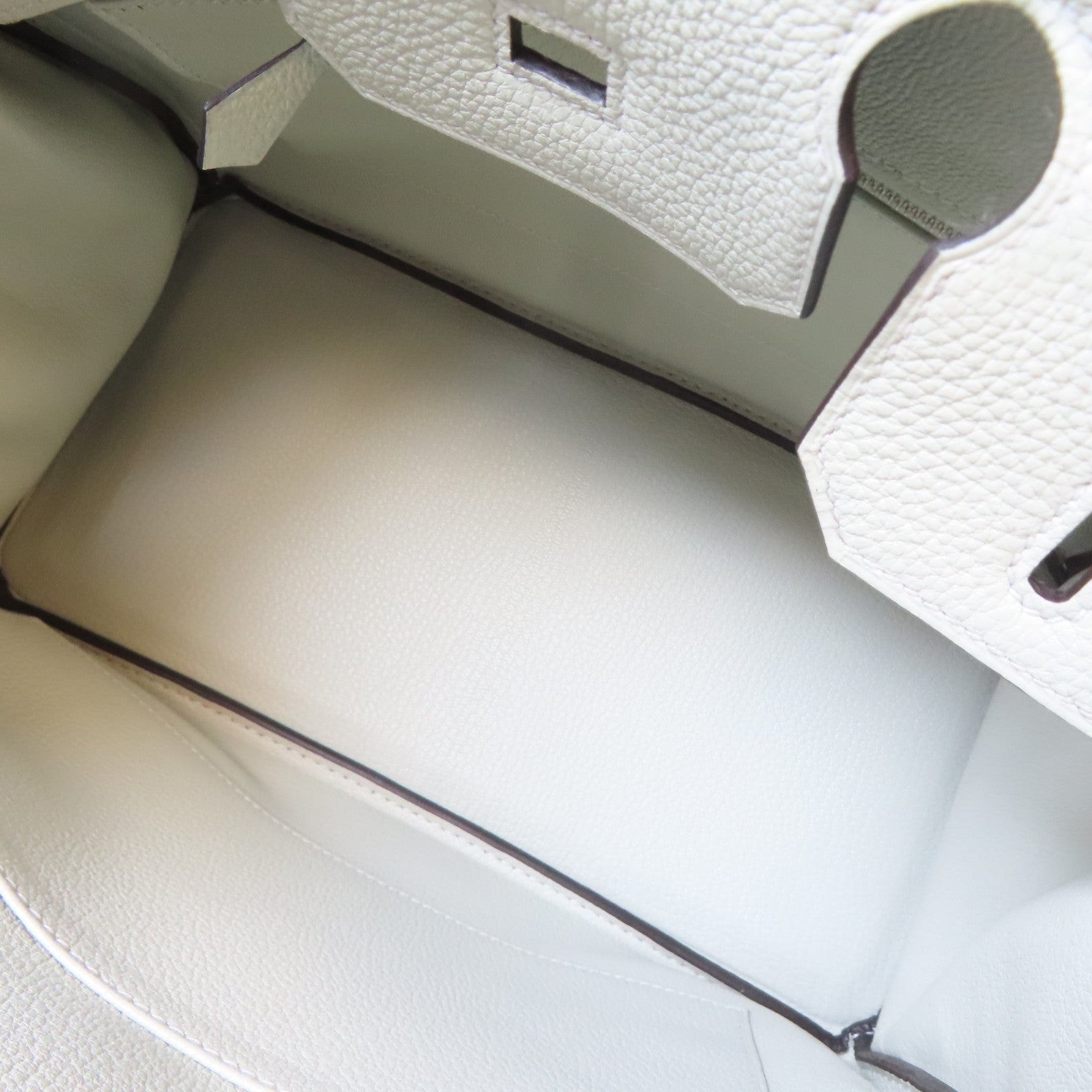 HERMES Togo皮革Birkin 30銀扣手挽袋Gris Neve/淺綠色