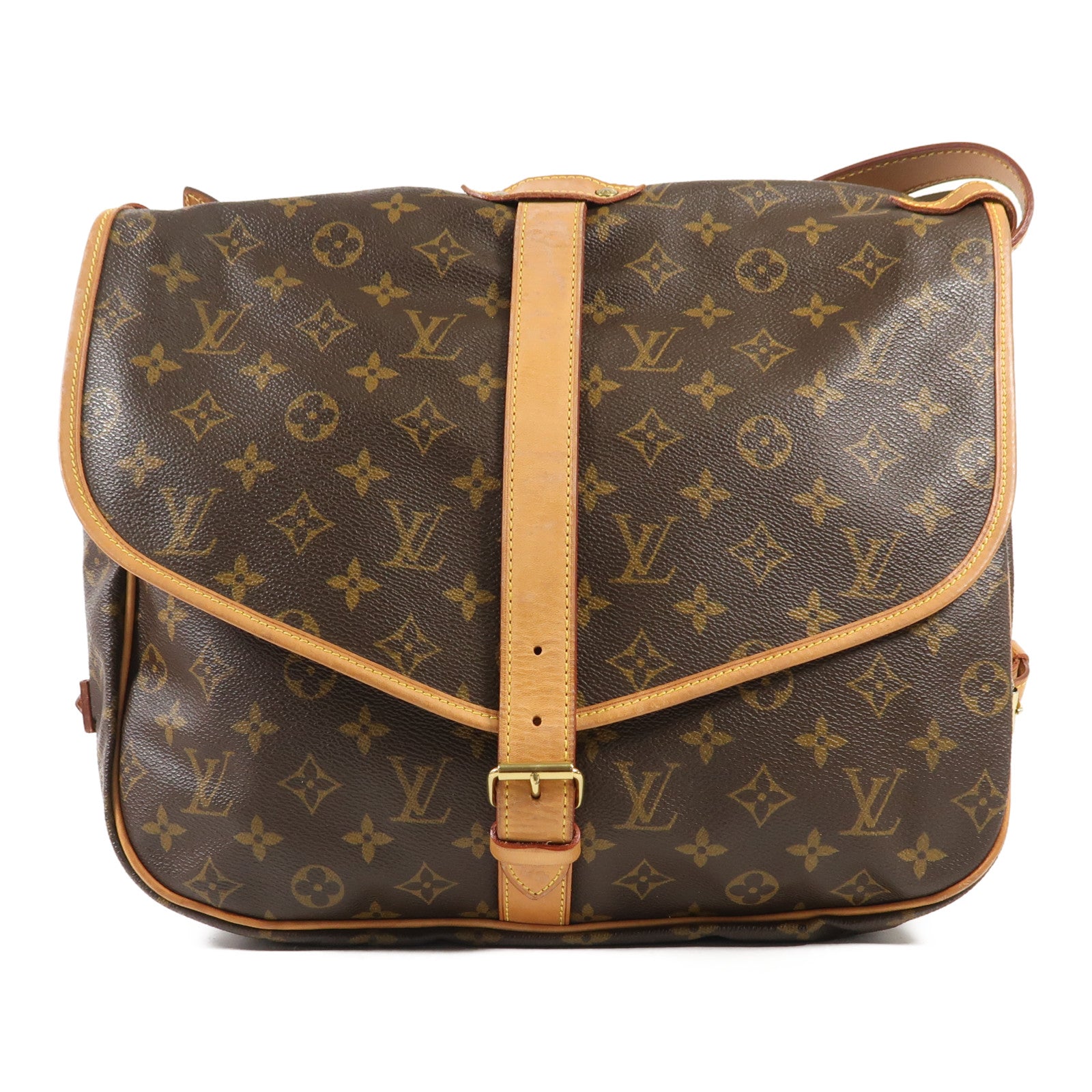 LOUIS VUITTON Monogram Saumur 35金扣肩背袋