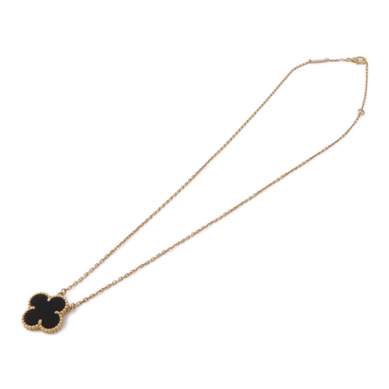 Van Cleef & Arpels 18K黃金Vintage Alhambra Necklace縞瑪瑙項鍊