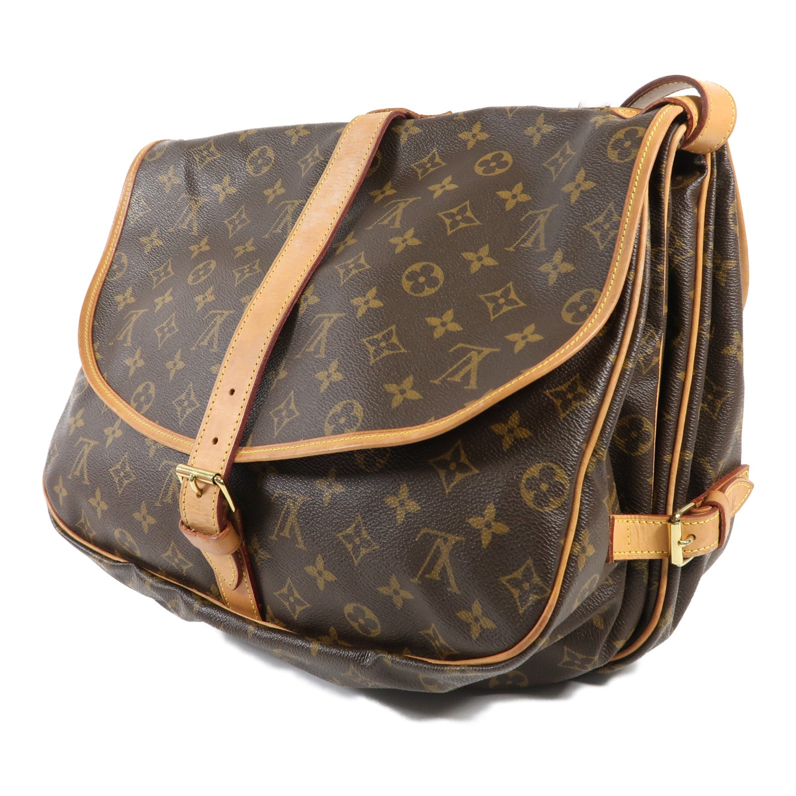 LOUIS VUITTON Monogram Saumur 35金扣肩背袋