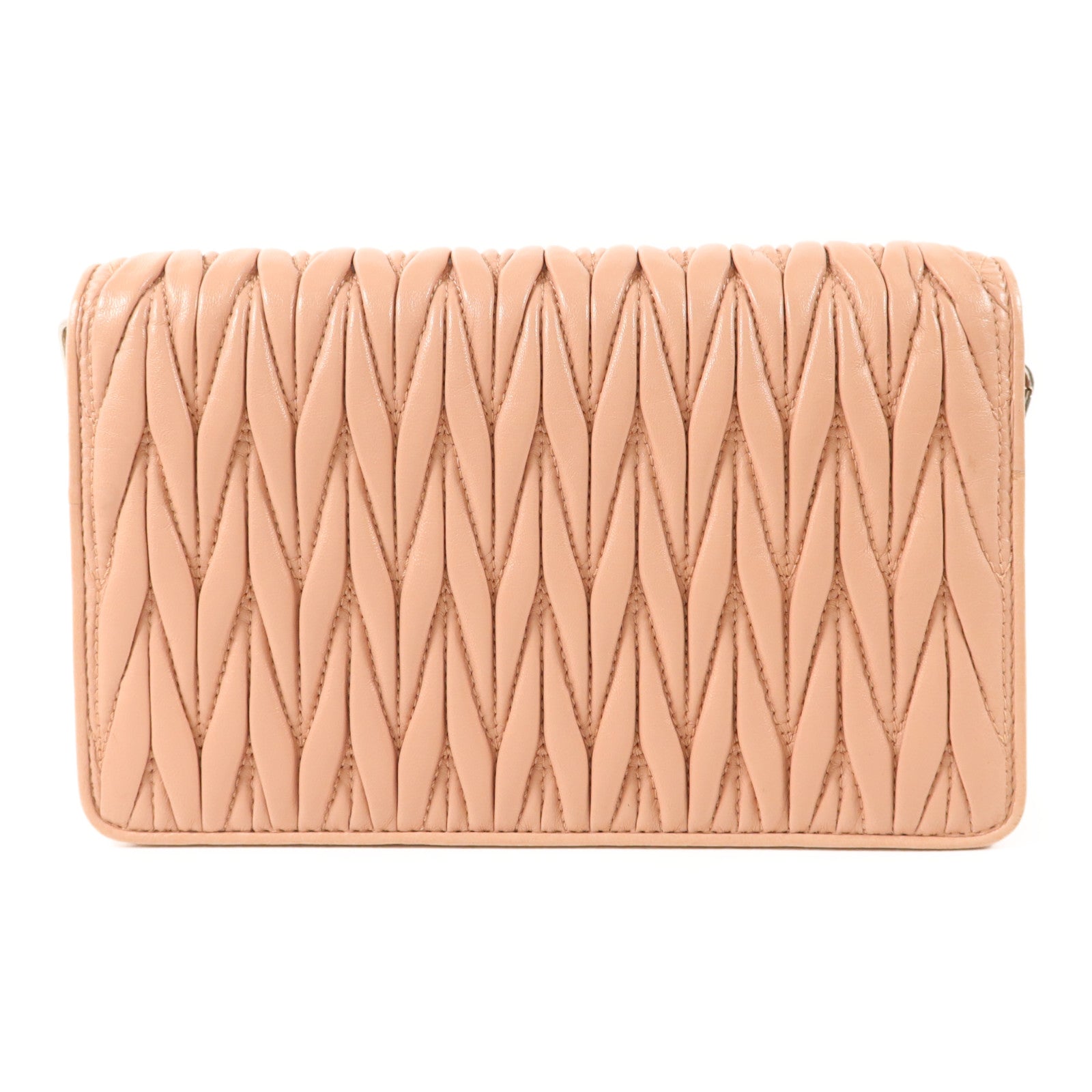 Miu Miu 羊皮皮革Mateiasse Delice銀扣鏈帶肩背袋