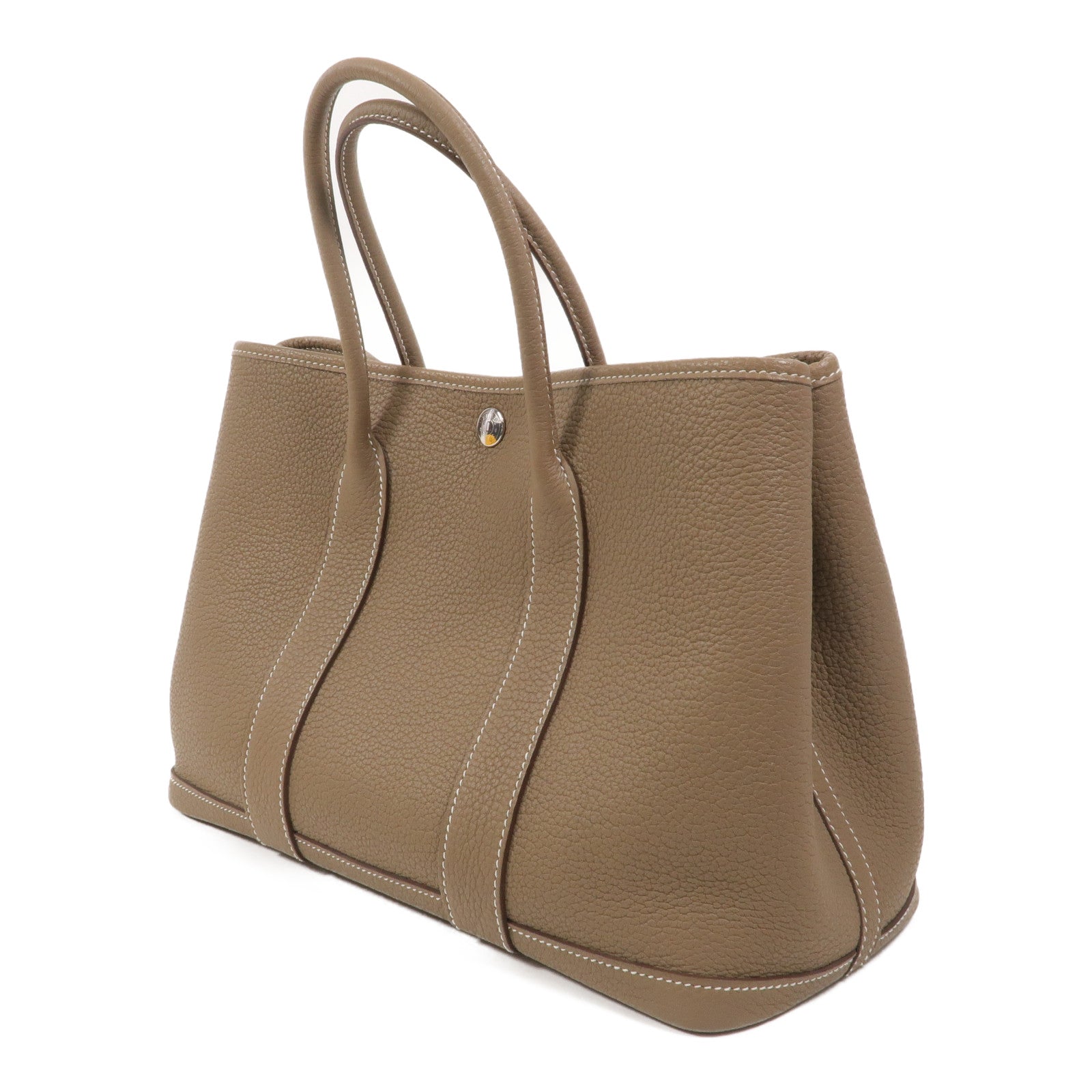 HERMES Negonda皮革Garden Party TPM手挽袋Etoupe