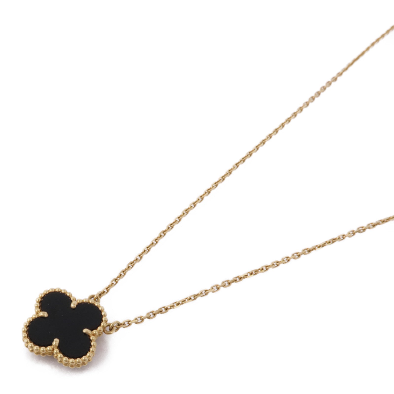 Van Cleef & Arpels 18K黃金Vintage Alhambra Necklace縞瑪瑙項鍊