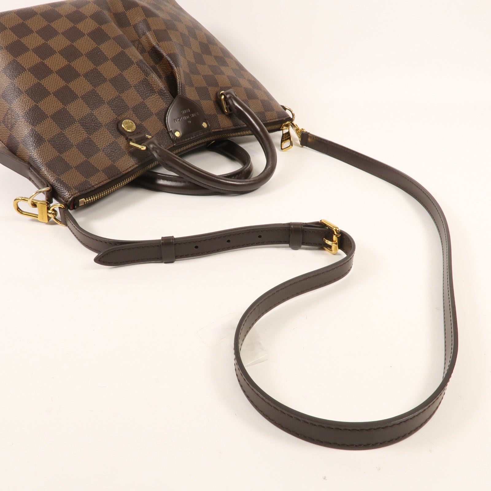 LOUIS VUITTON Damier Siena PM金扣手挽肩背兩用袋
