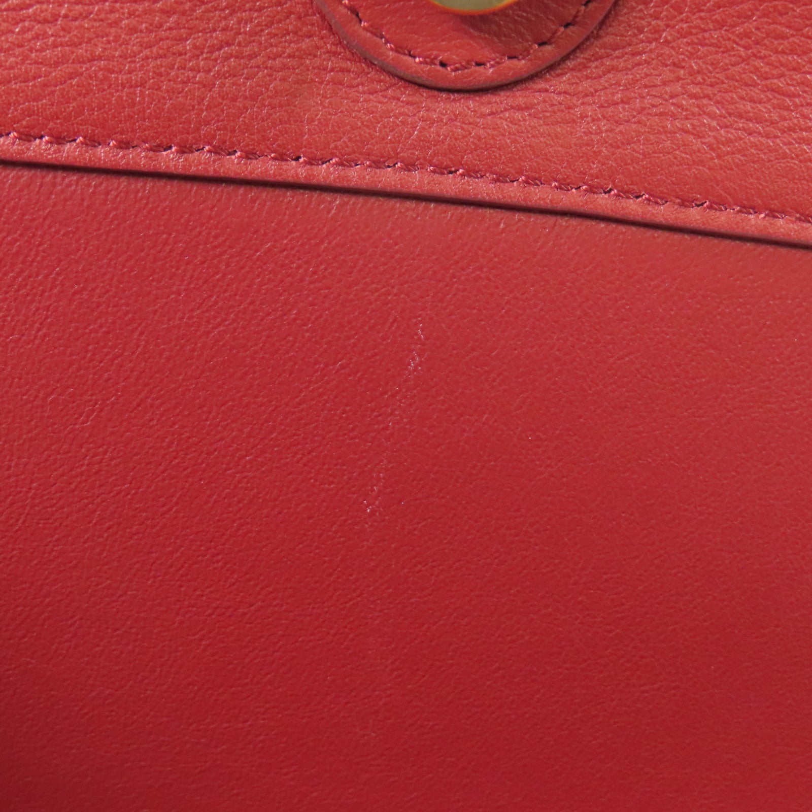 CELINE 羊皮皮革Shoulder Bag金扣肩背袋杏色/紅色