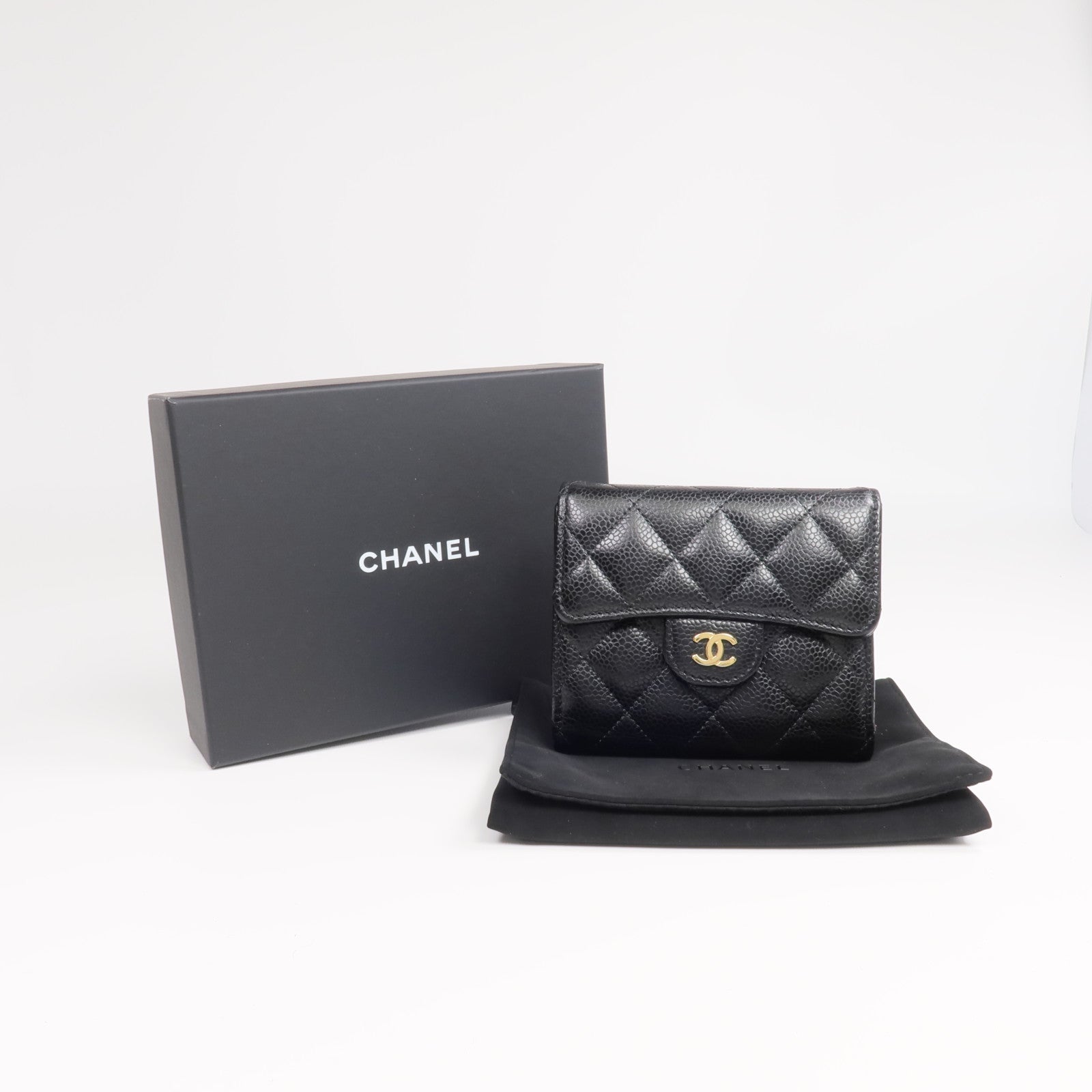 CHANEL 牛皮皮革Classic Small Flap Wallet金扣錢包