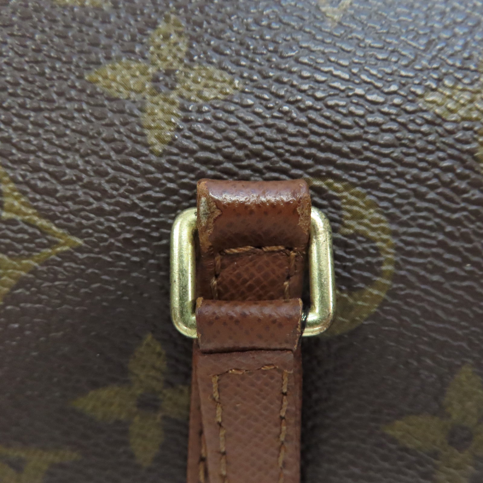 LOUIS VUITTON Monogram Papillon PM金扣肩背袋棕色