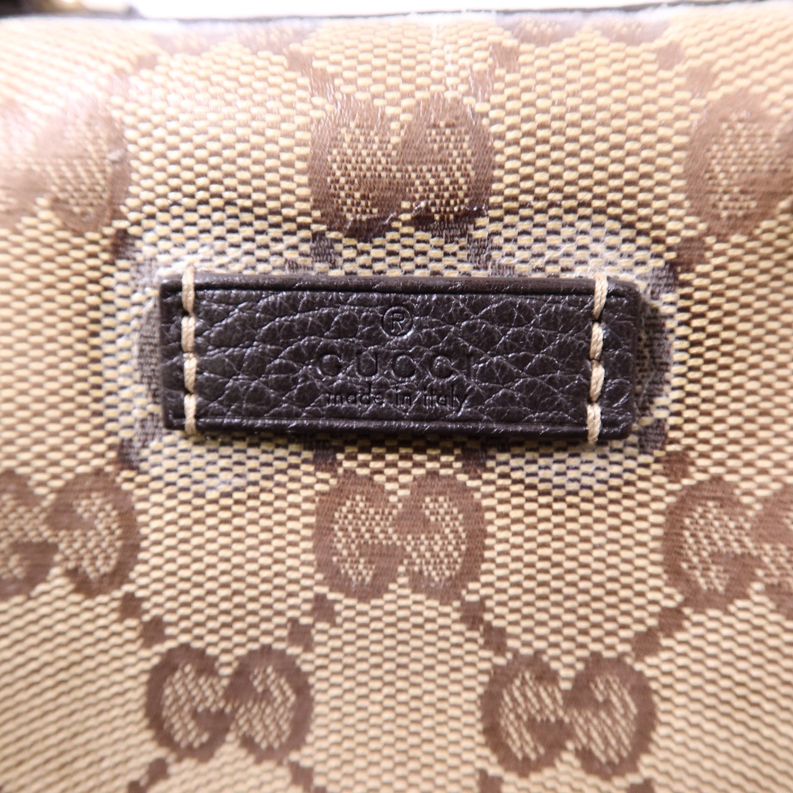 GUCCI 塗層帆布Boston Bag金扣手挽袋