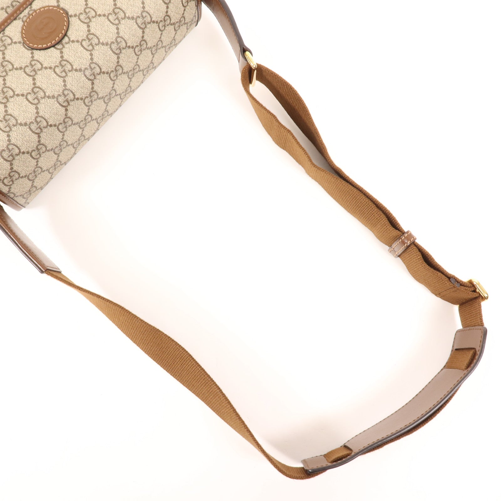 GUCCI 塗層帆布Shoulder Bag金扣肩背袋