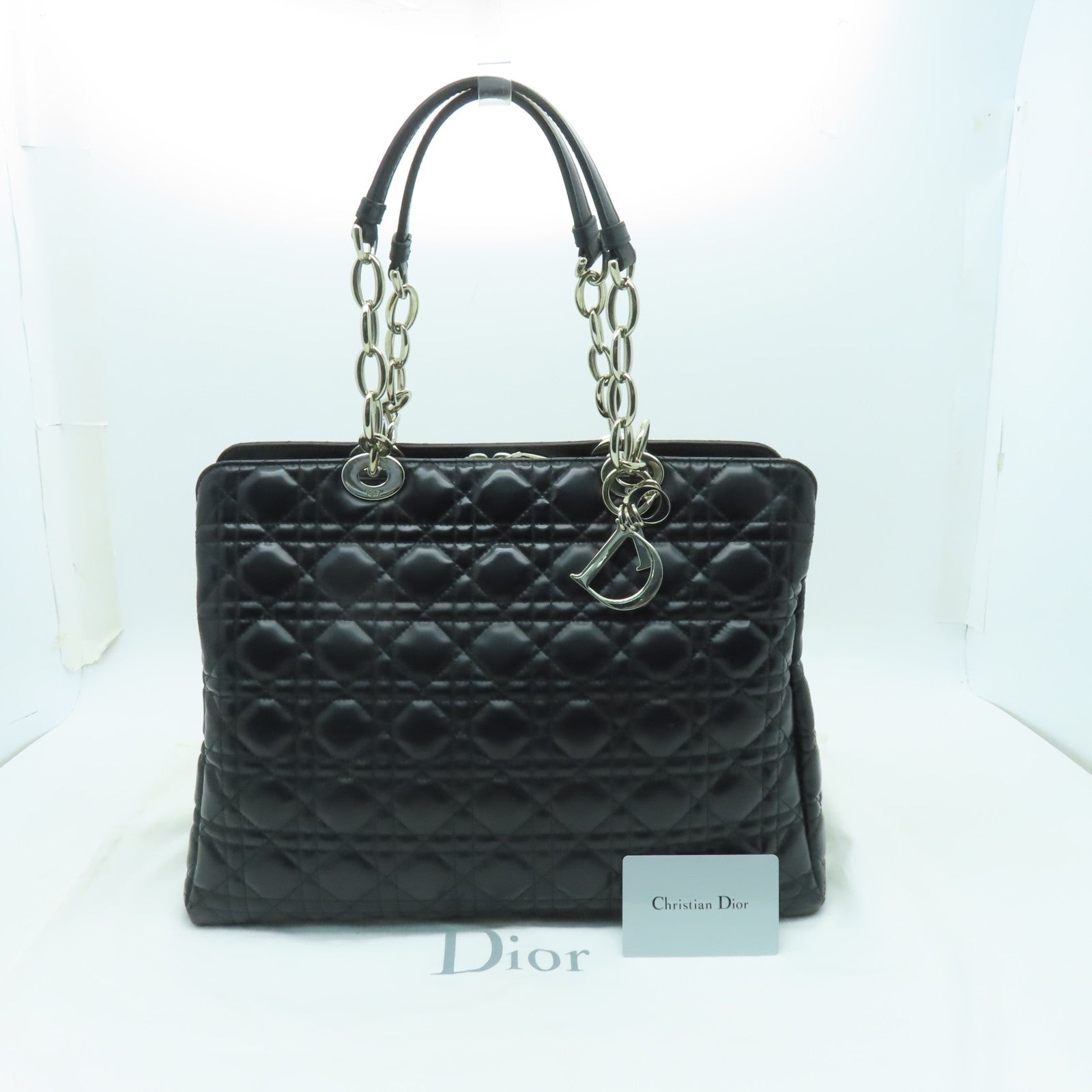 Dior 【激減優惠】漆皮皮革Hand Bag銀扣手挽袋黑色