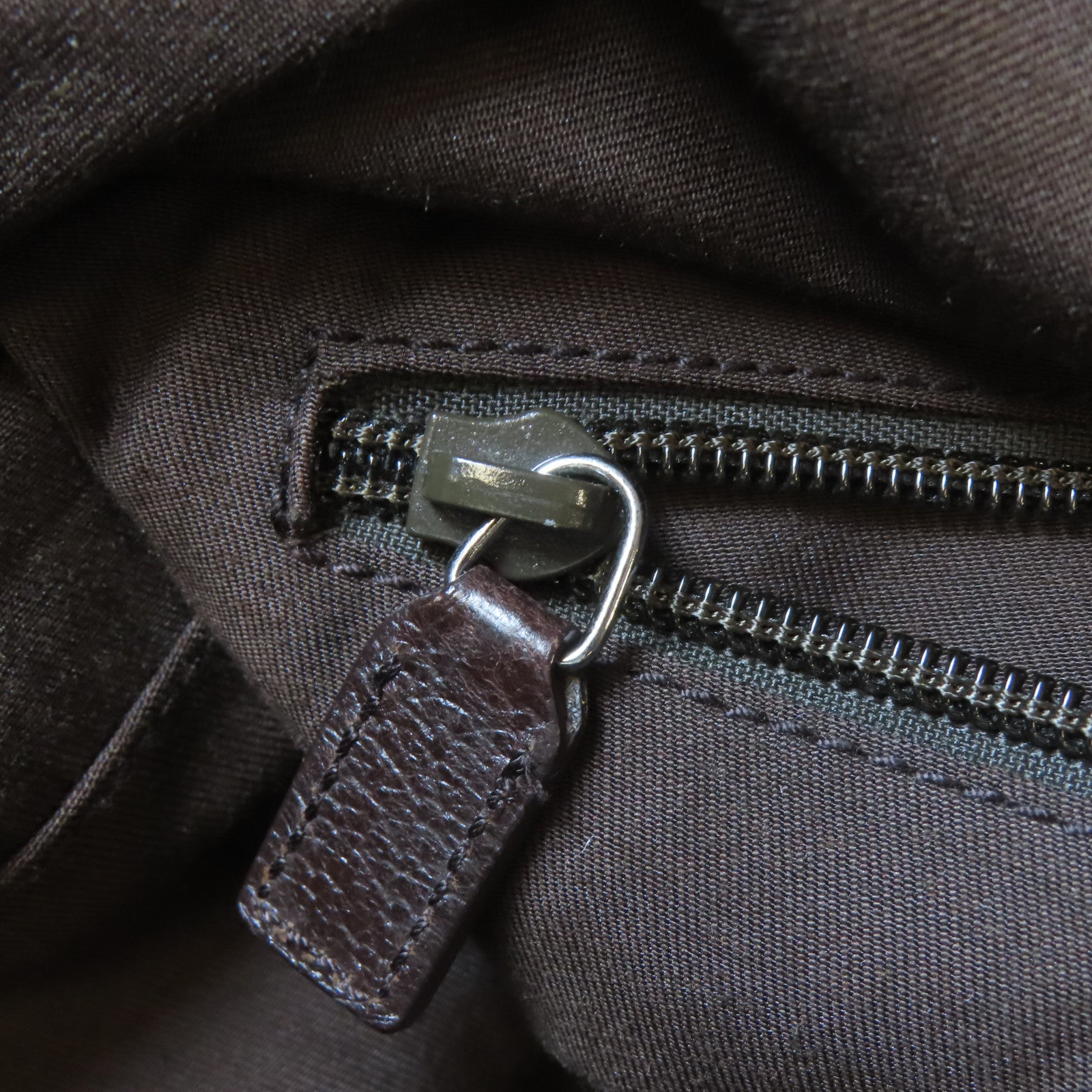 GUCCI 帆布Tote Bag銀扣手挽袋啡色