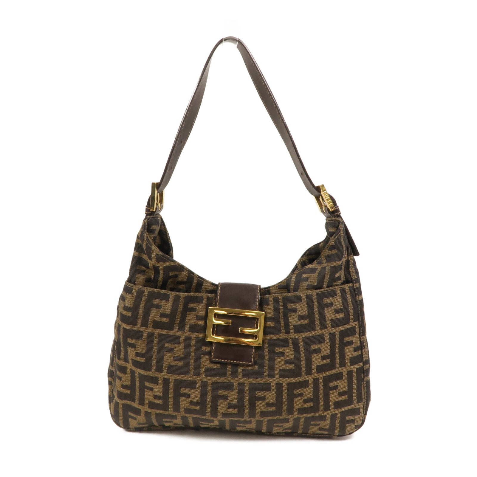 FENDI 帆布Zucca Hobo肩背袋