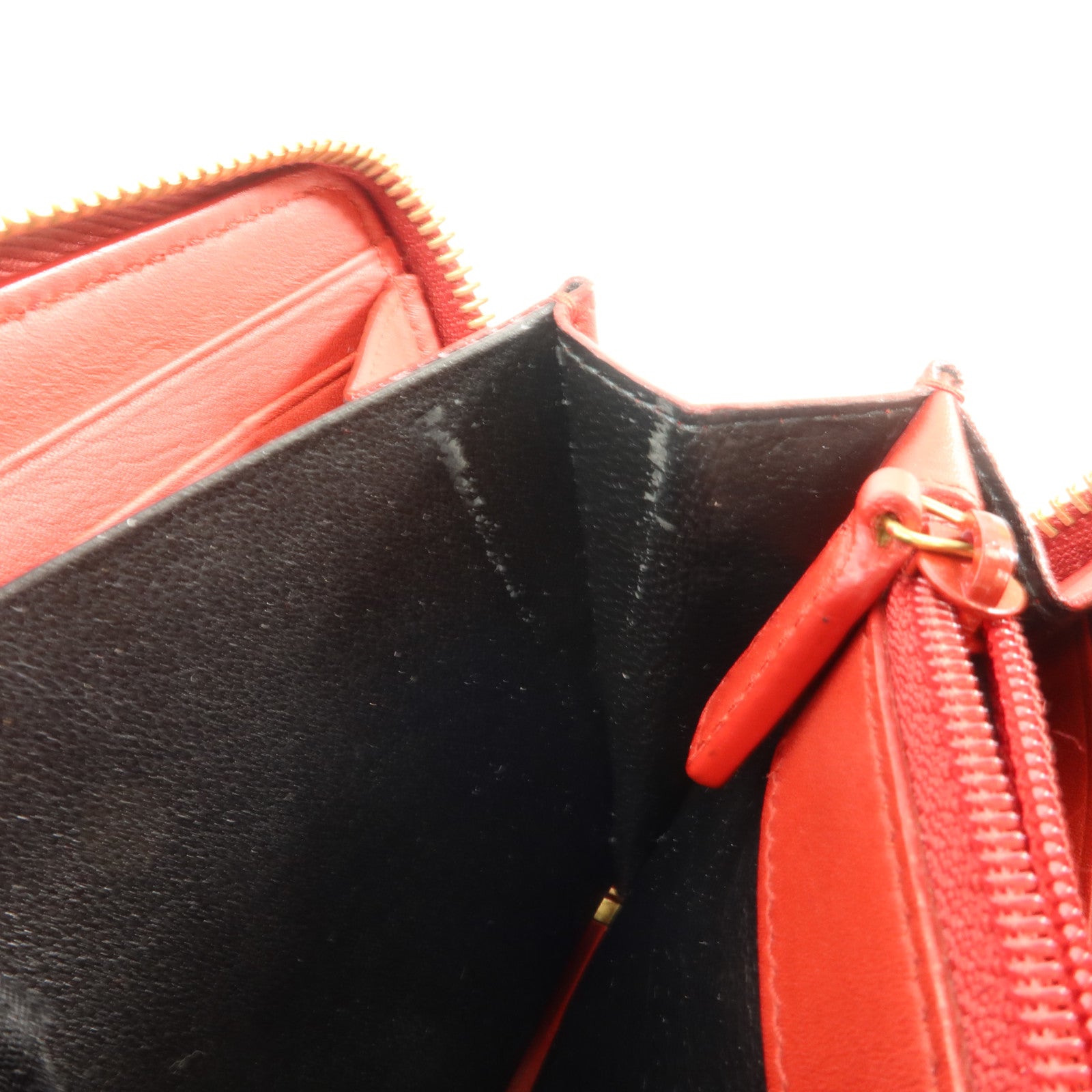 SAINT LAURENT 牛皮皮革Long Round Wallet長錢包