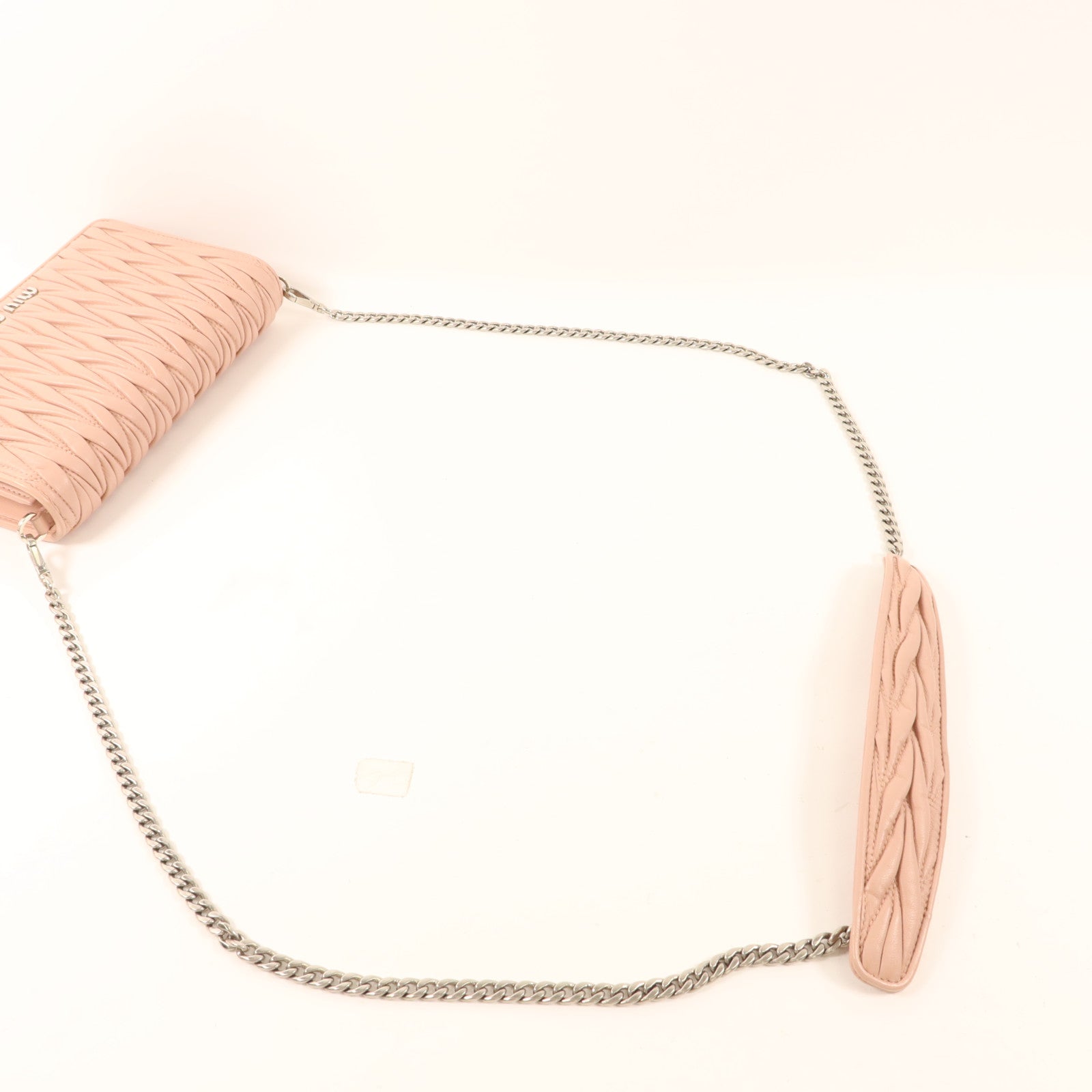 Miu Miu 羊皮皮革Mateiasse Delice銀扣鏈帶肩背袋
