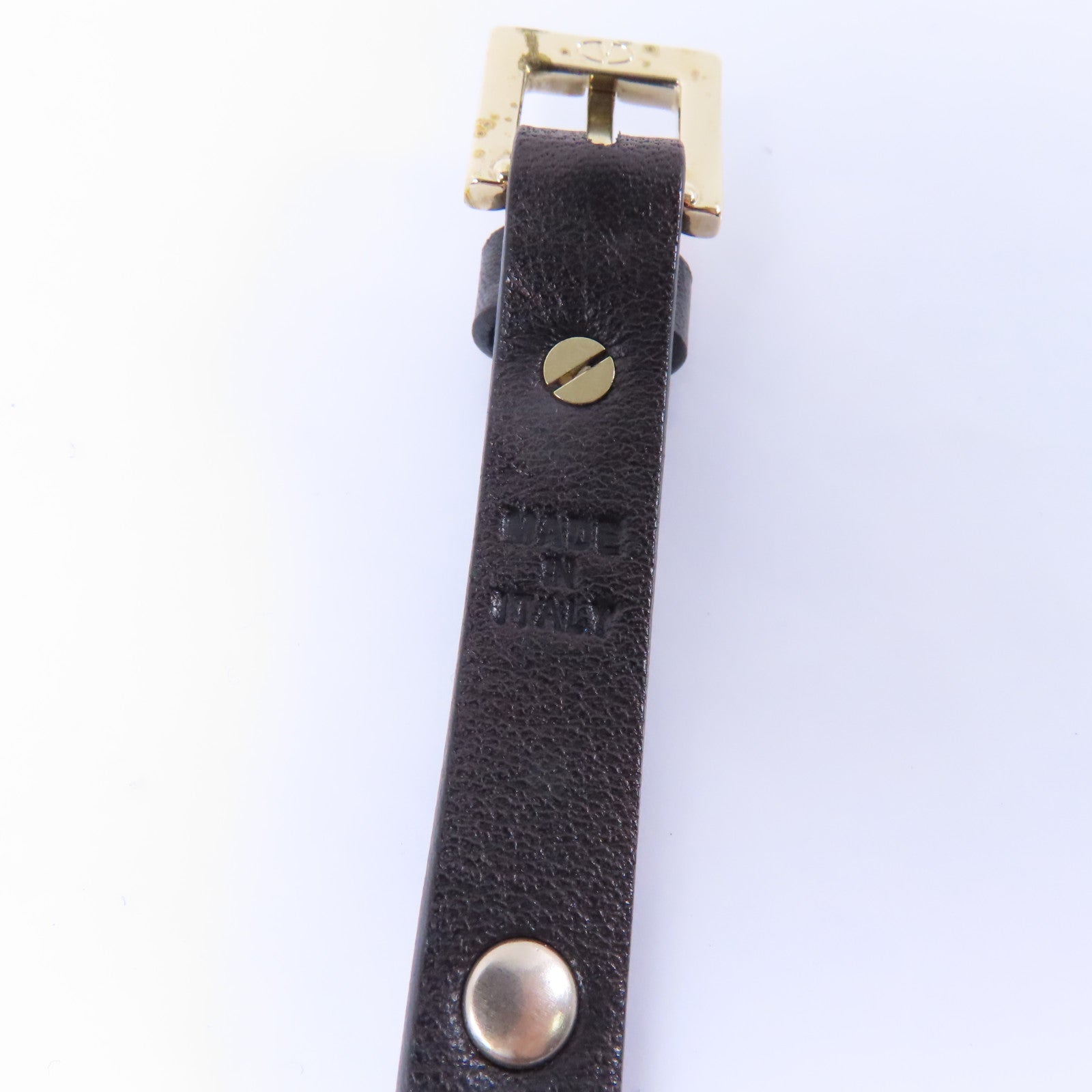 Valentino 牛皮皮革Bracelet金扣手鏈黑色