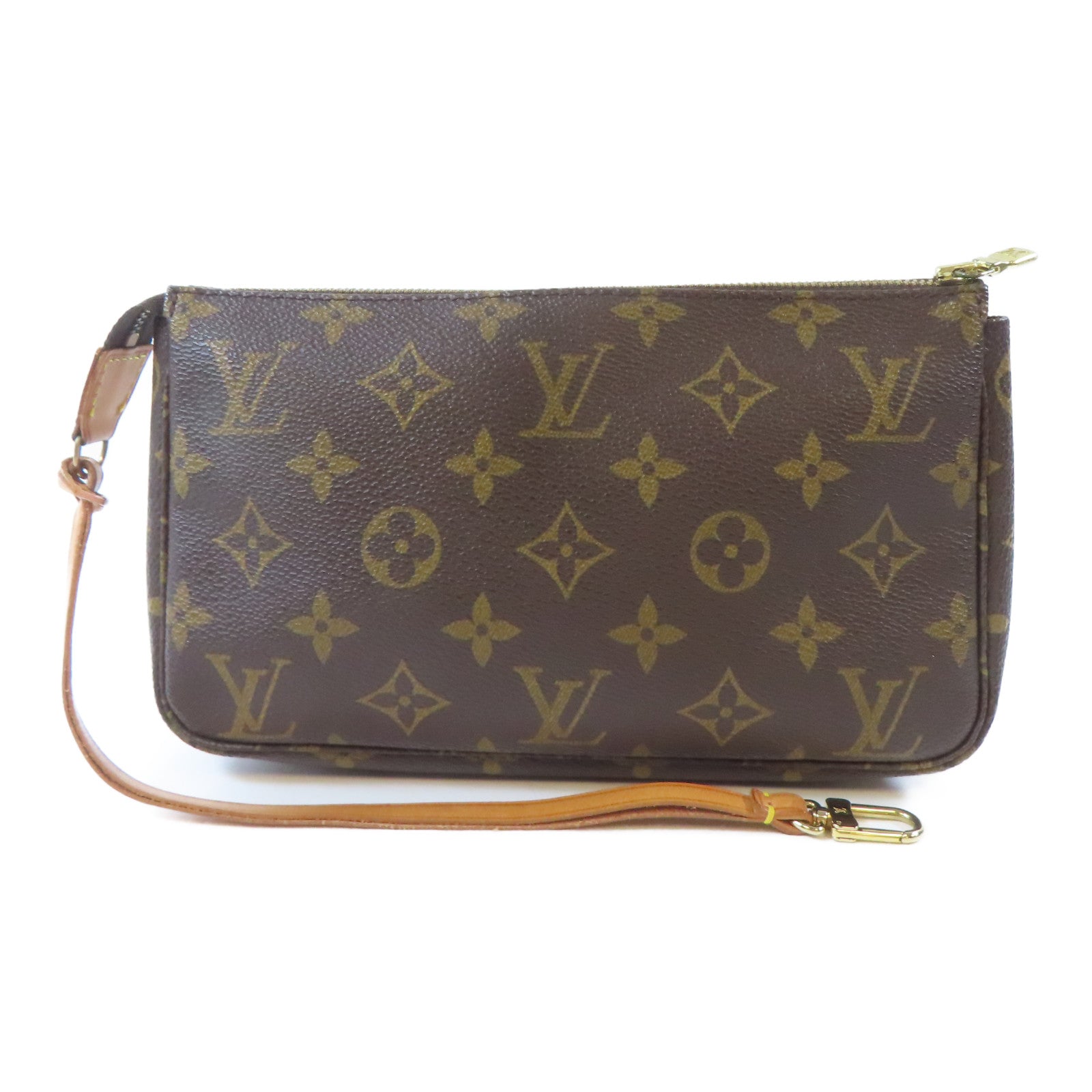 LOUIS VUITTON Monogram Pochette Accessoires Pouch金扣手拿包啡色