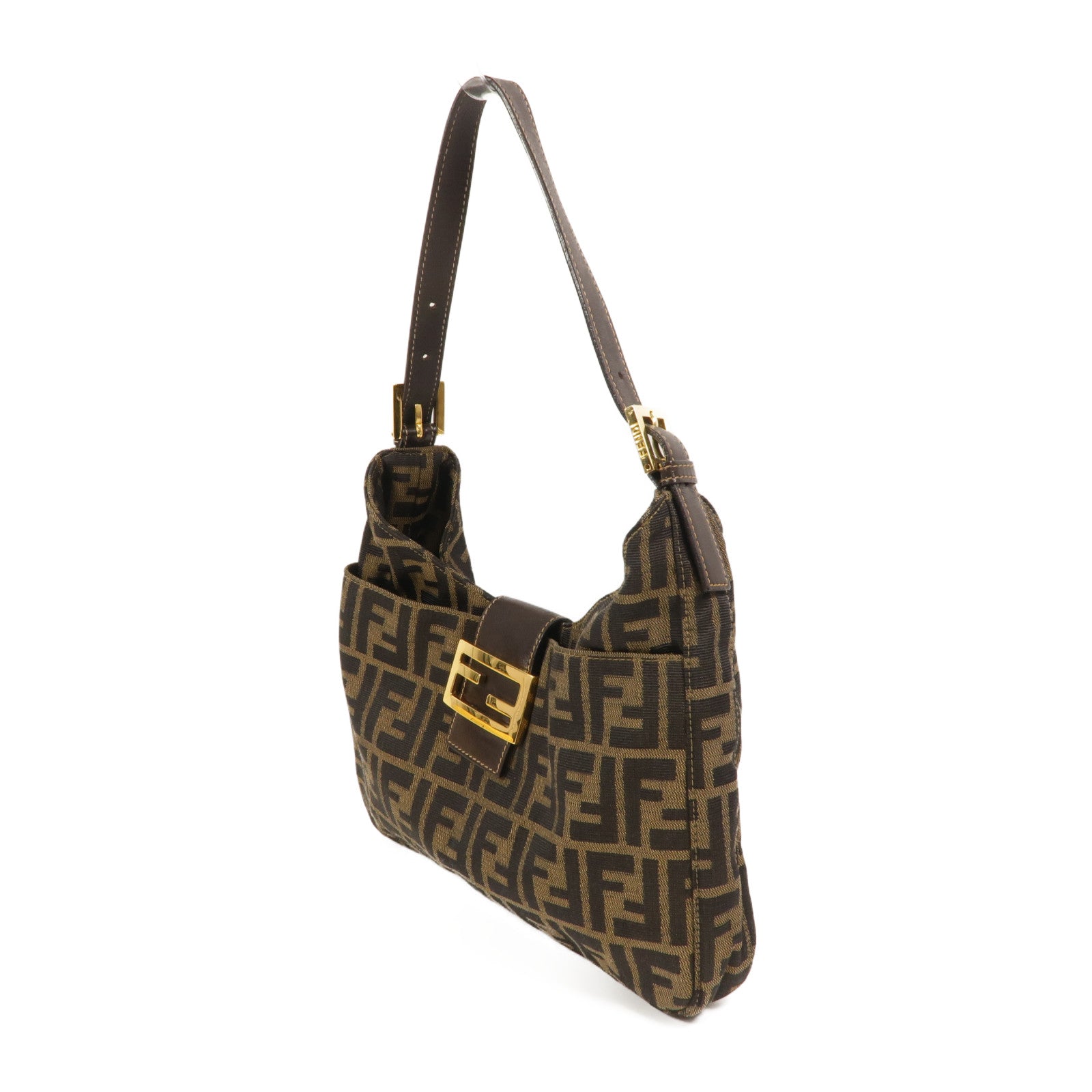 FENDI 帆布Zucca Hobo肩背袋