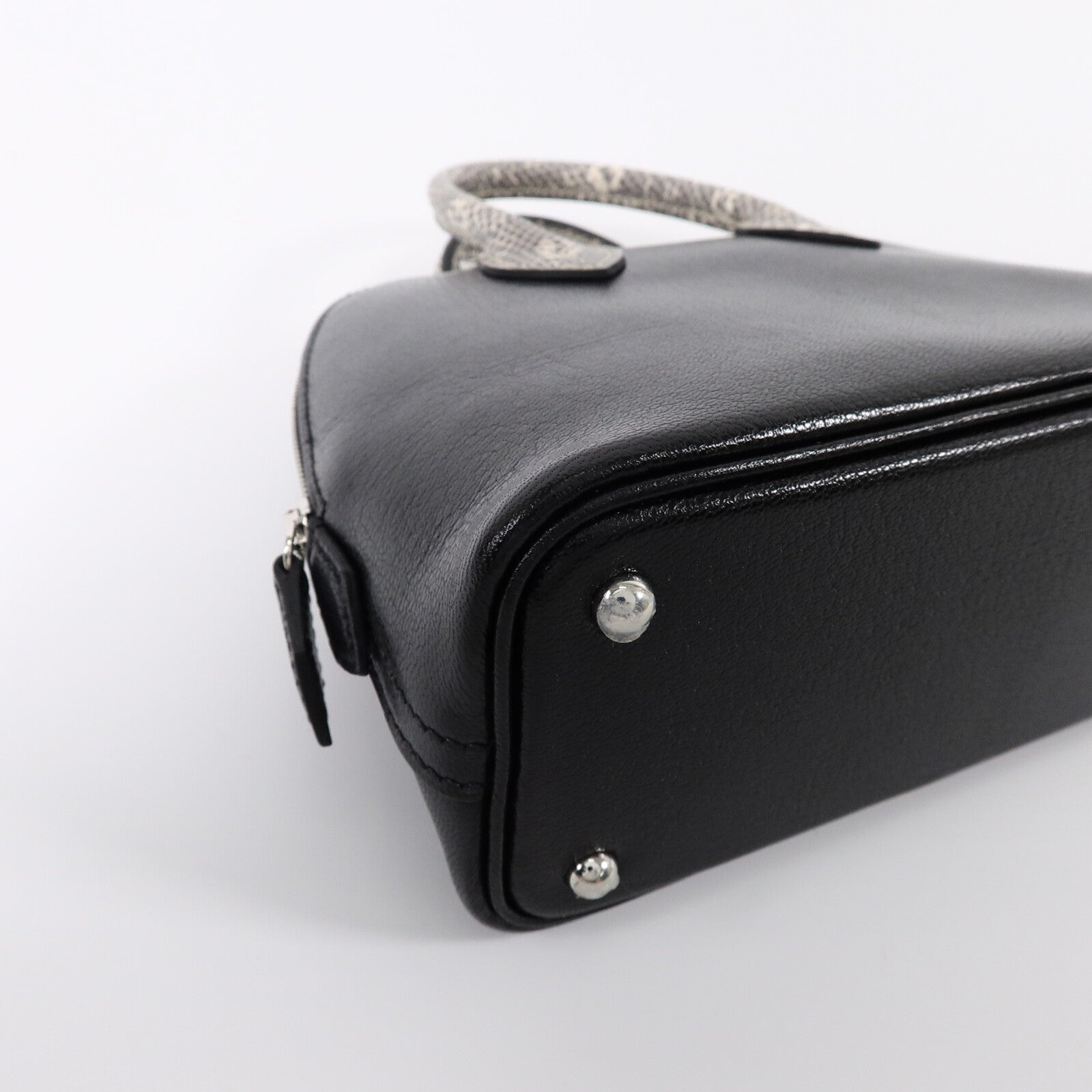 HERMES Chevre/蜥蝪皮革Mini Bolide Touch手挽肩背兩用袋