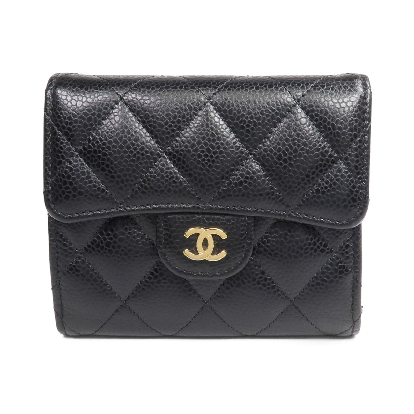 CHANEL 牛皮皮革Classic Small Flap Wallet金扣錢包