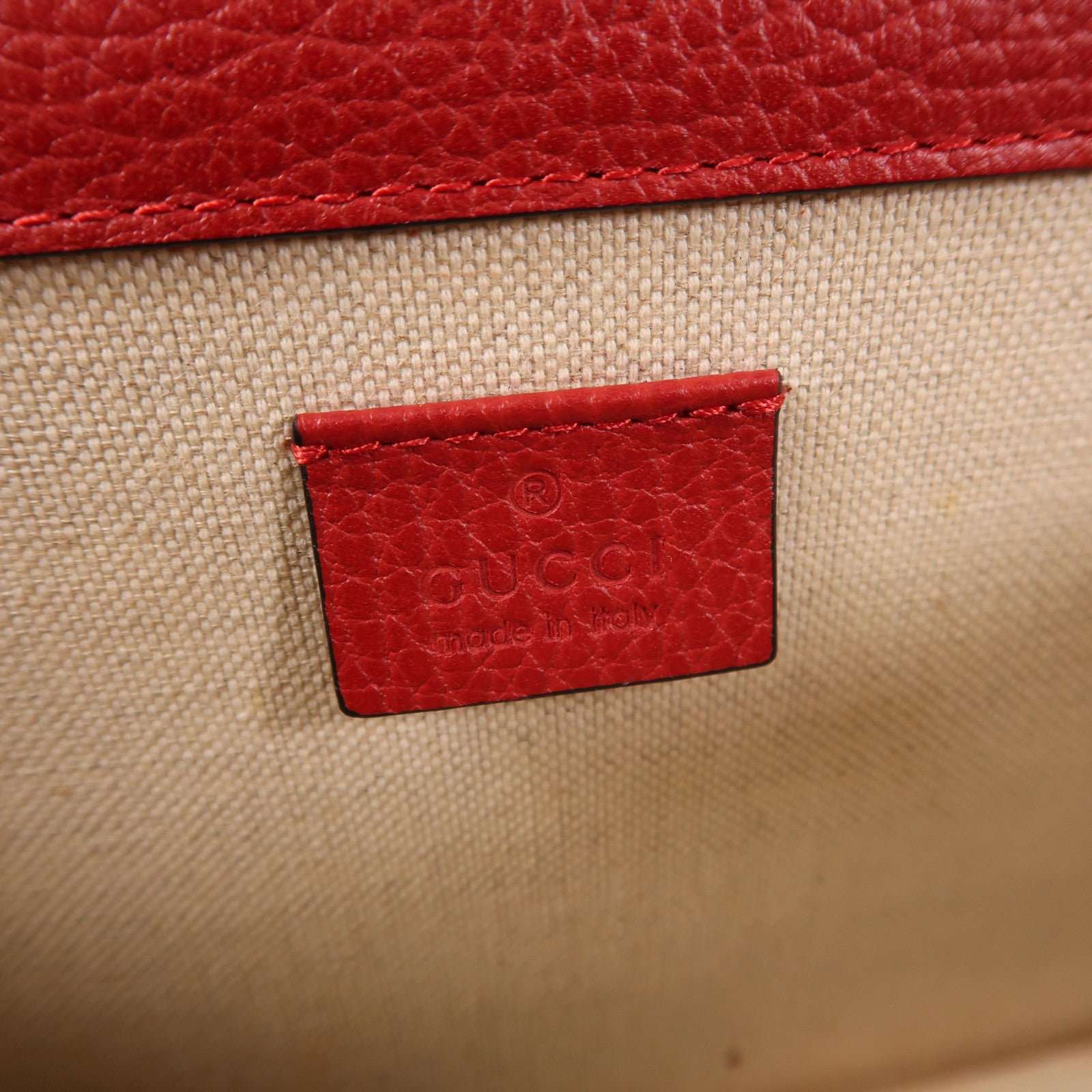 GUCCI GG Chain Shoulder Bag 400249 Calfskin Leather Red