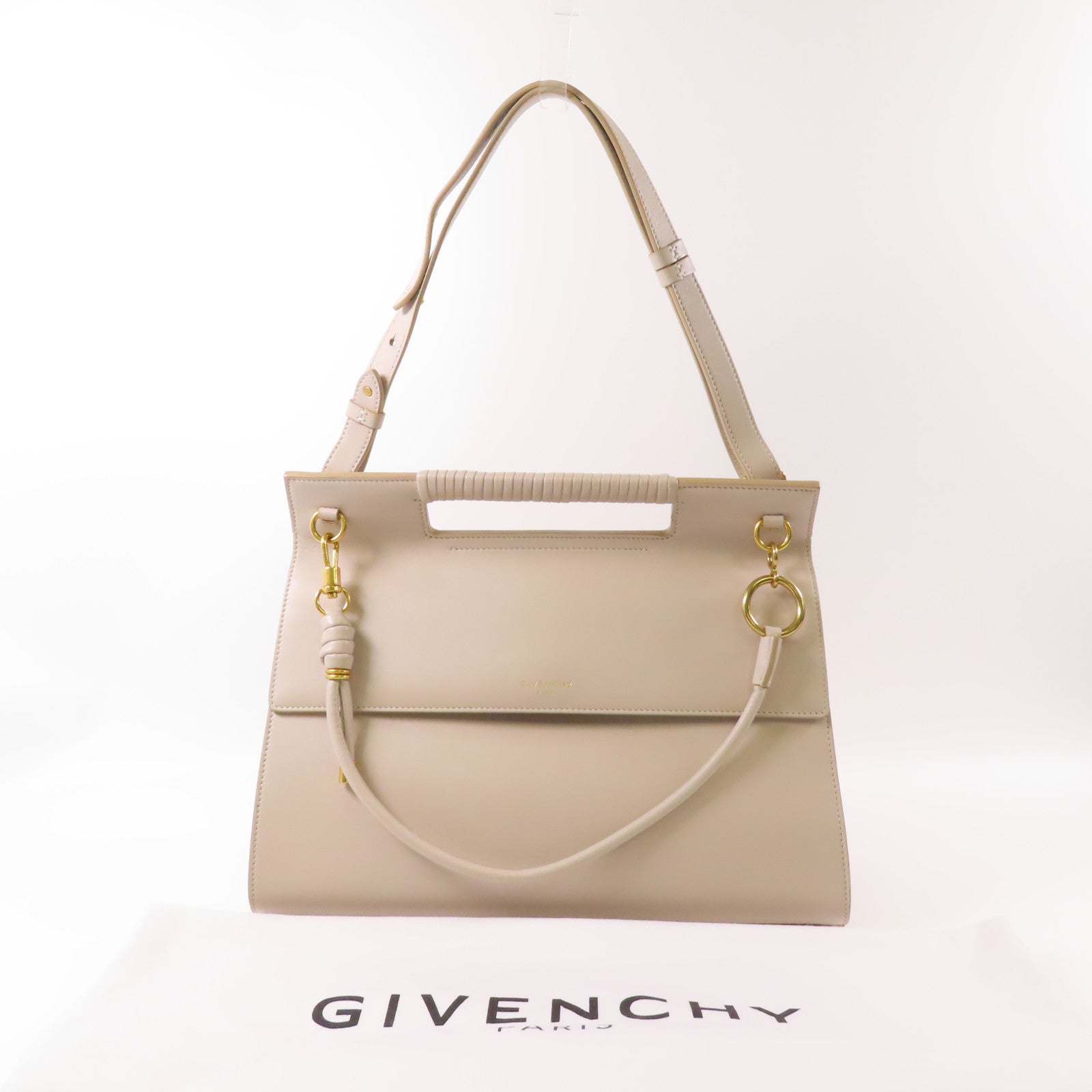 GIVENCHY 牛皮皮革Whip Bag Large金扣手挽肩背兩用袋