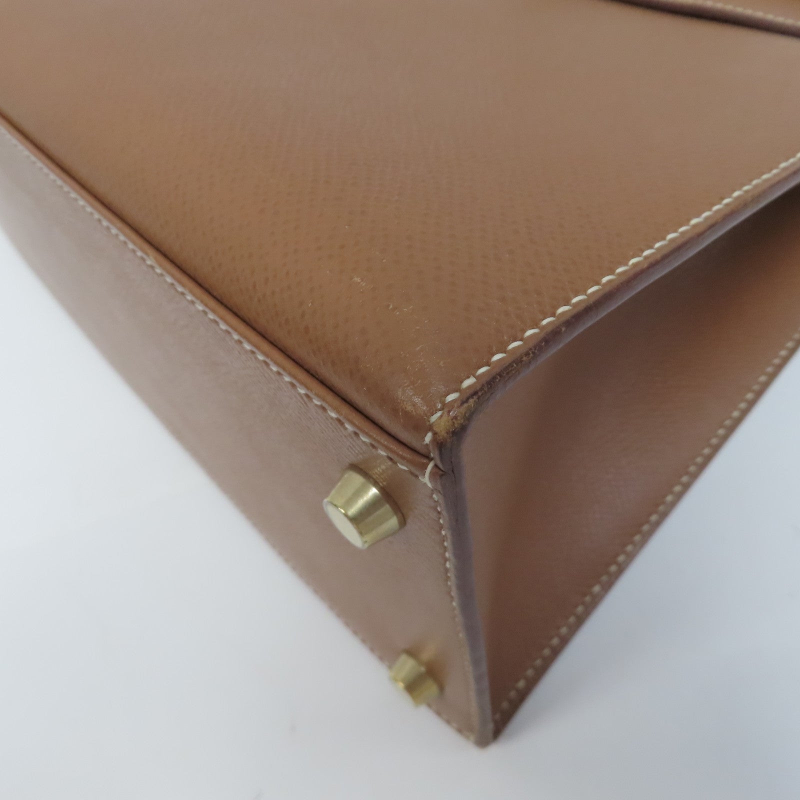 HERMES Courchevel皮革Kelly 28手挽肩背兩用袋Gold/金色