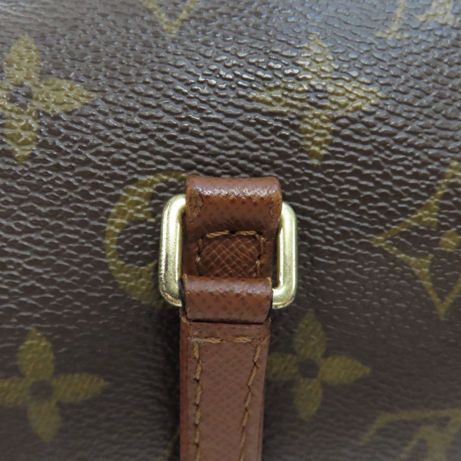 LOUIS VUITTON Monogram Papillon PM金扣肩背袋棕色
