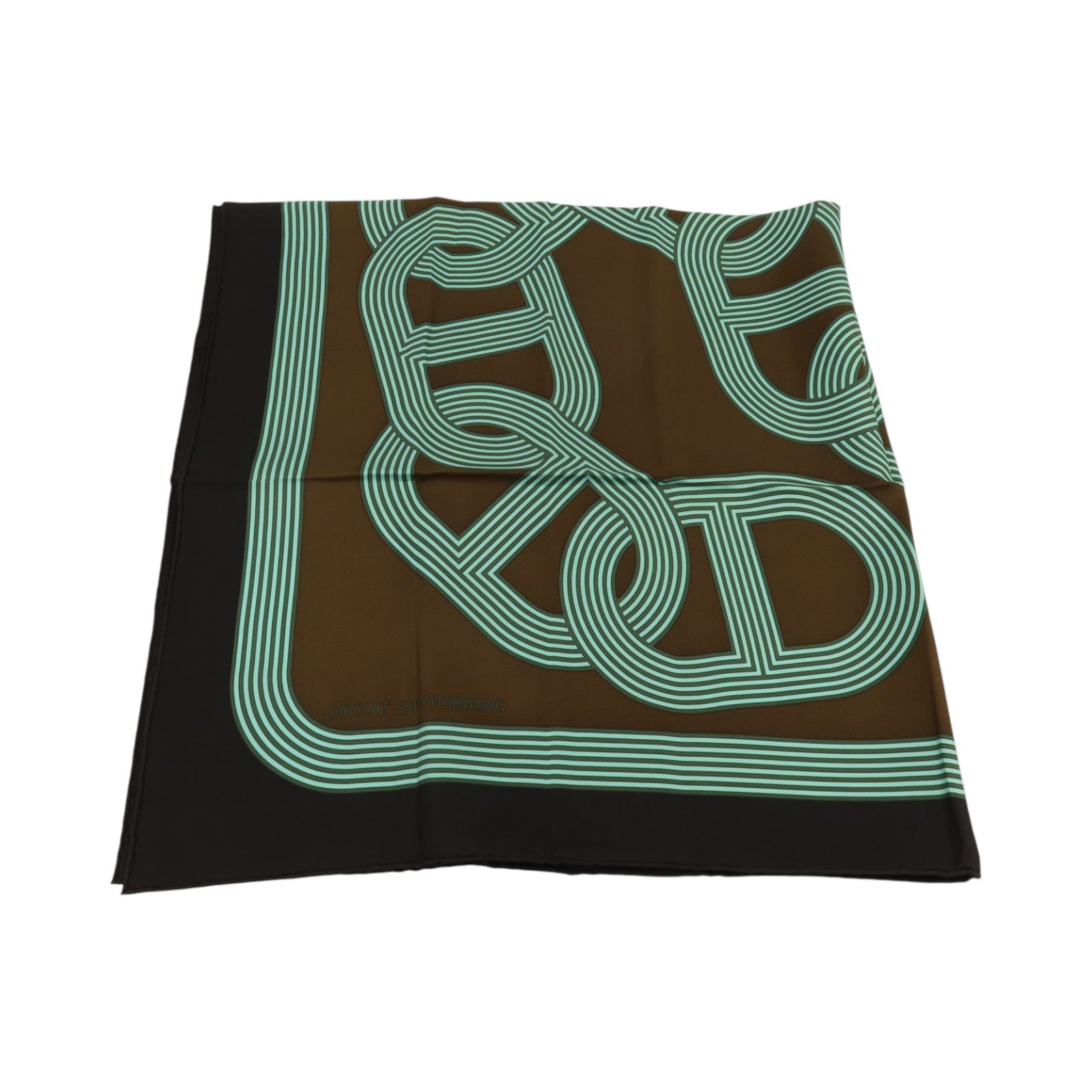 HERMES 絲質Circuit 24 Faubourg Scarf 90絲巾Noir
