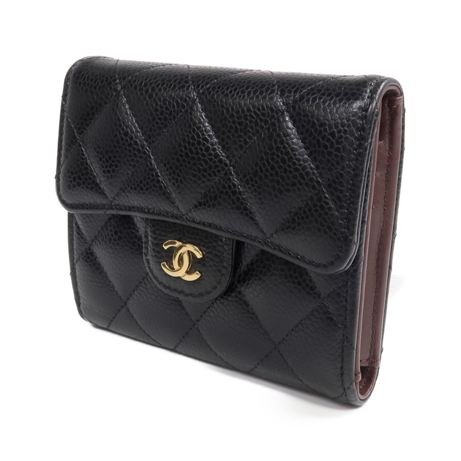 CHANEL 牛皮皮革Classic Small Flap Wallet金扣錢包