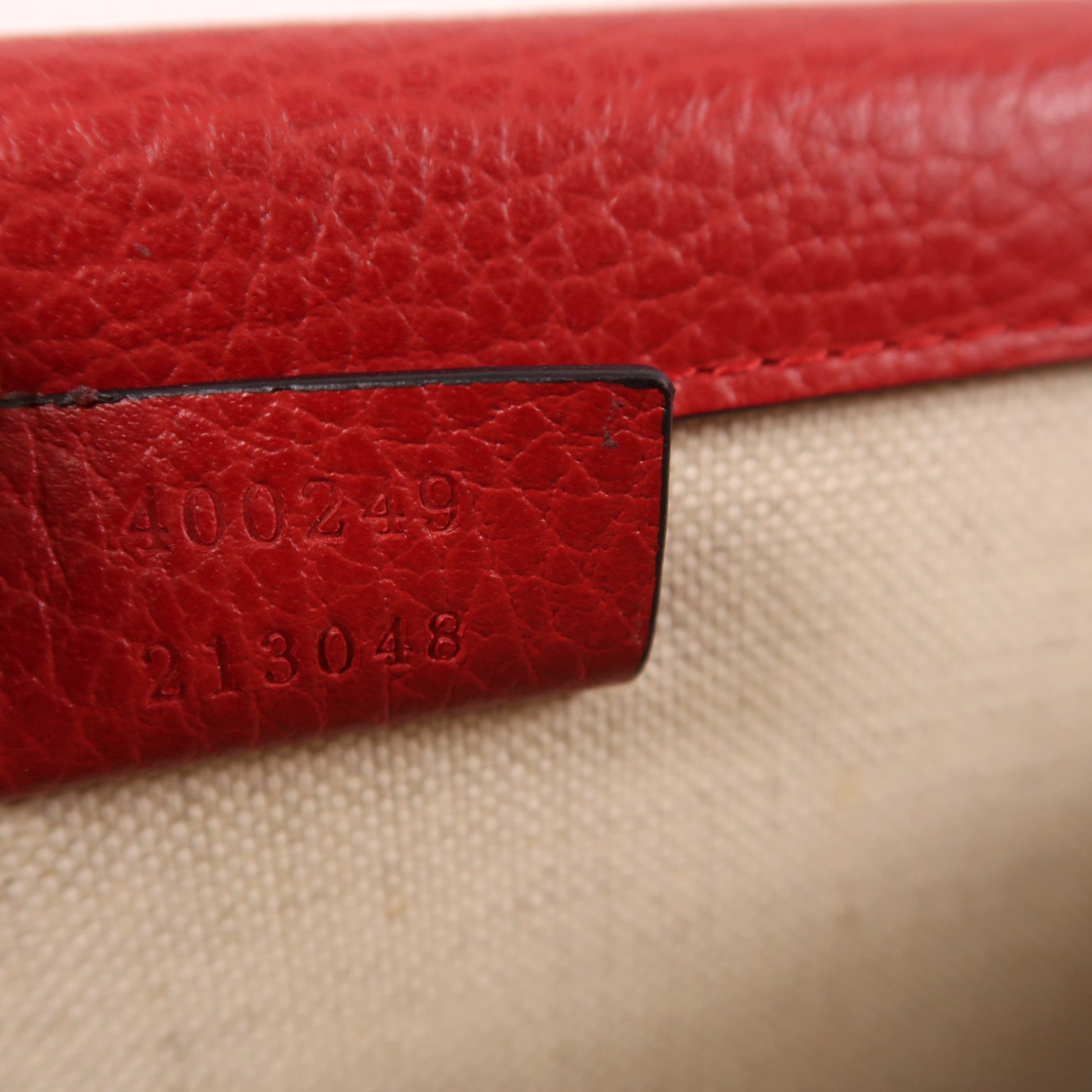 GUCCI GG Chain Shoulder Bag 400249 Calfskin Leather Red