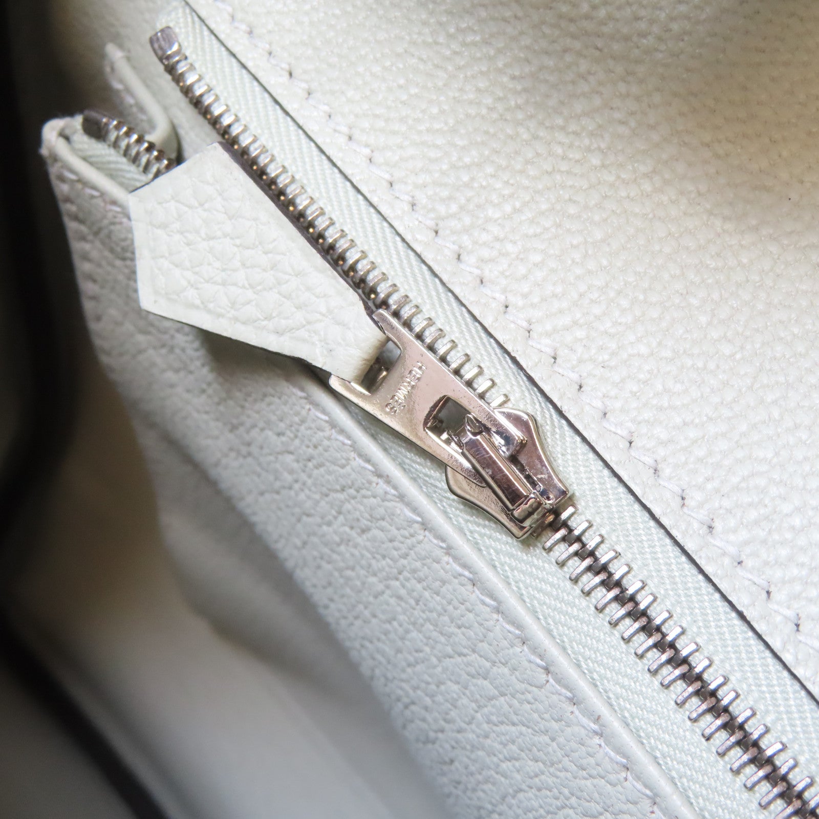 HERMES Togo皮革Birkin 30銀扣手挽袋Gris Neve/淺綠色