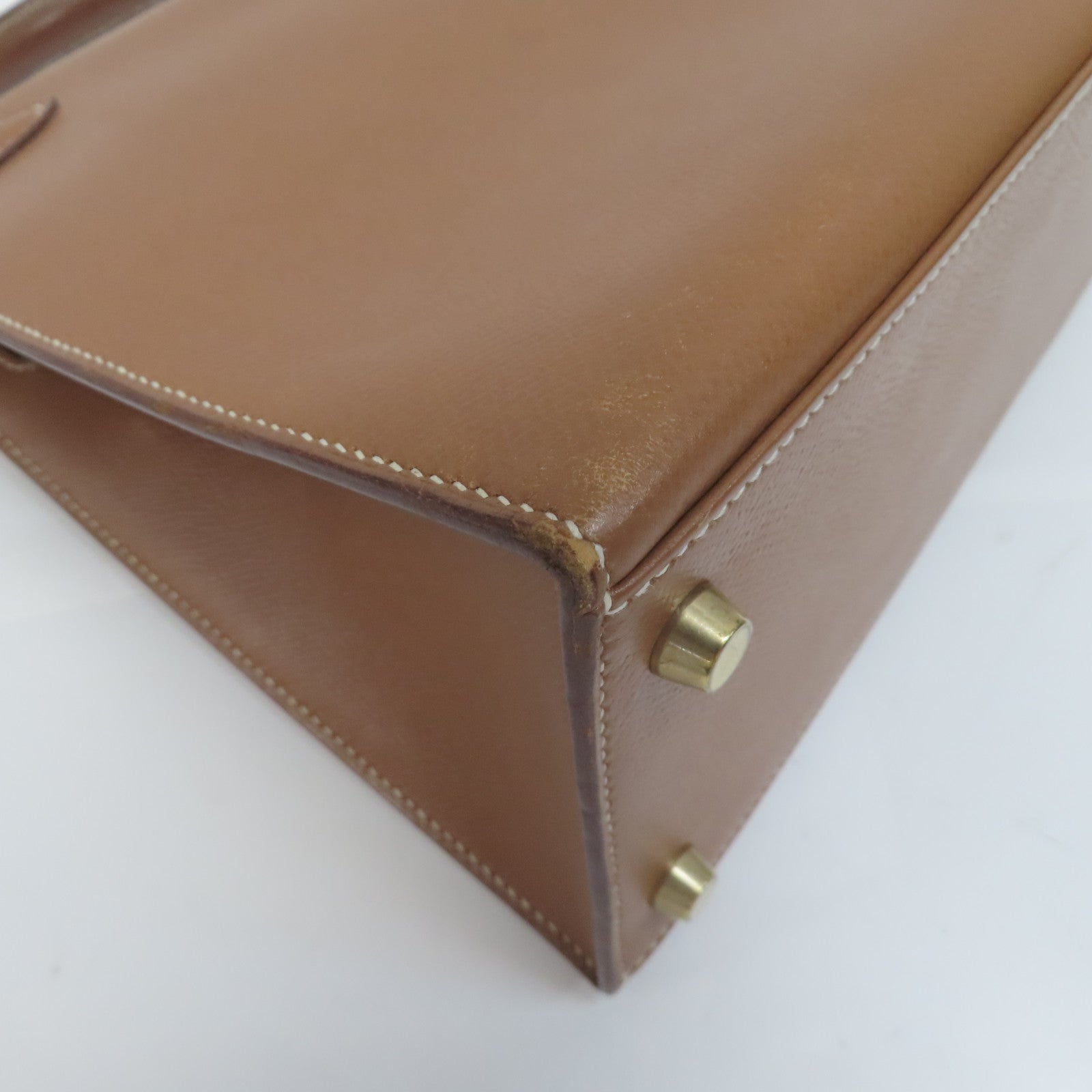 HERMES Courchevel皮革Kelly 28手挽肩背兩用袋Gold/金色