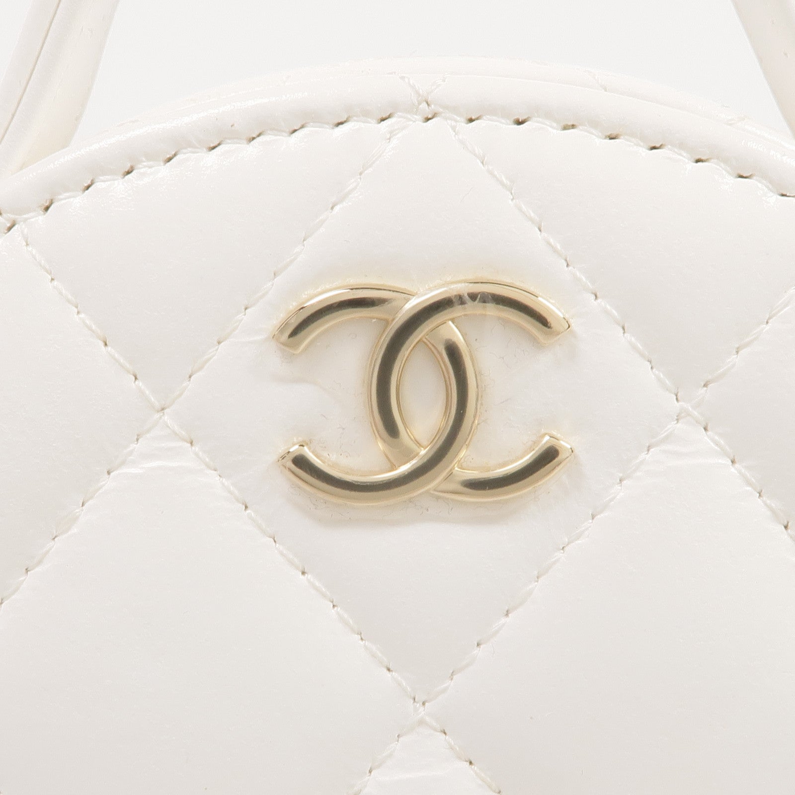 CHANEL 羊皮皮革2 Way Shoulder金扣手挽肩背兩用袋