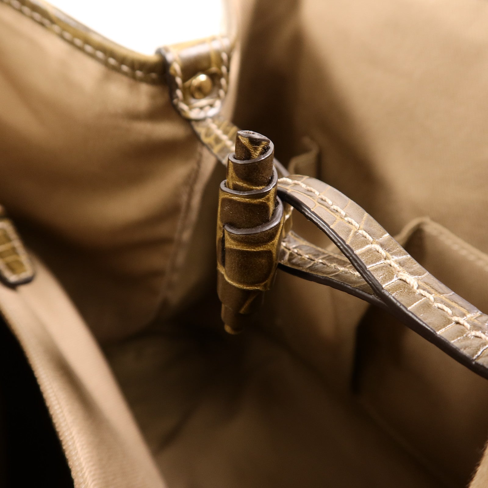 CELINE 帆布/牛皮皮革Vintage Macadam Tote肩背袋
