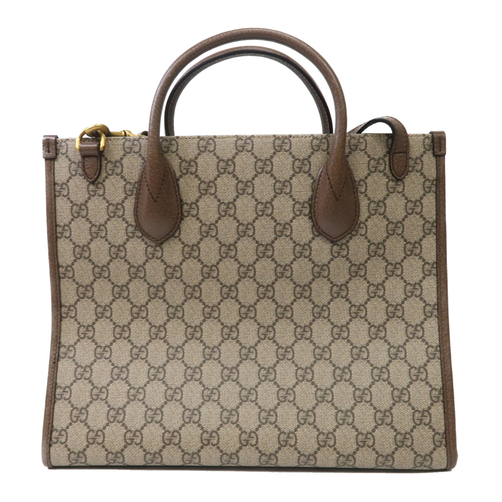 GUCCI 【激減優惠】塗層帆布Disney GG Supreme金扣手挽肩背兩用袋米色