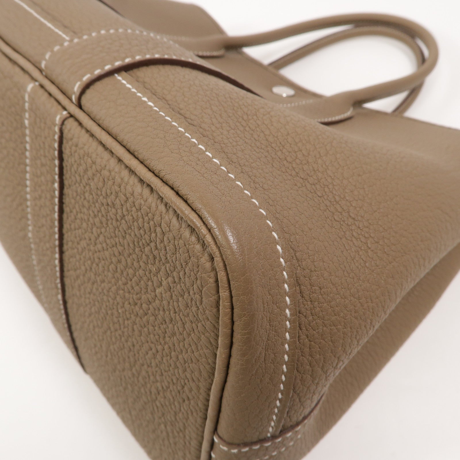 HERMES Negonda皮革Garden Party TPM手挽袋Etoupe