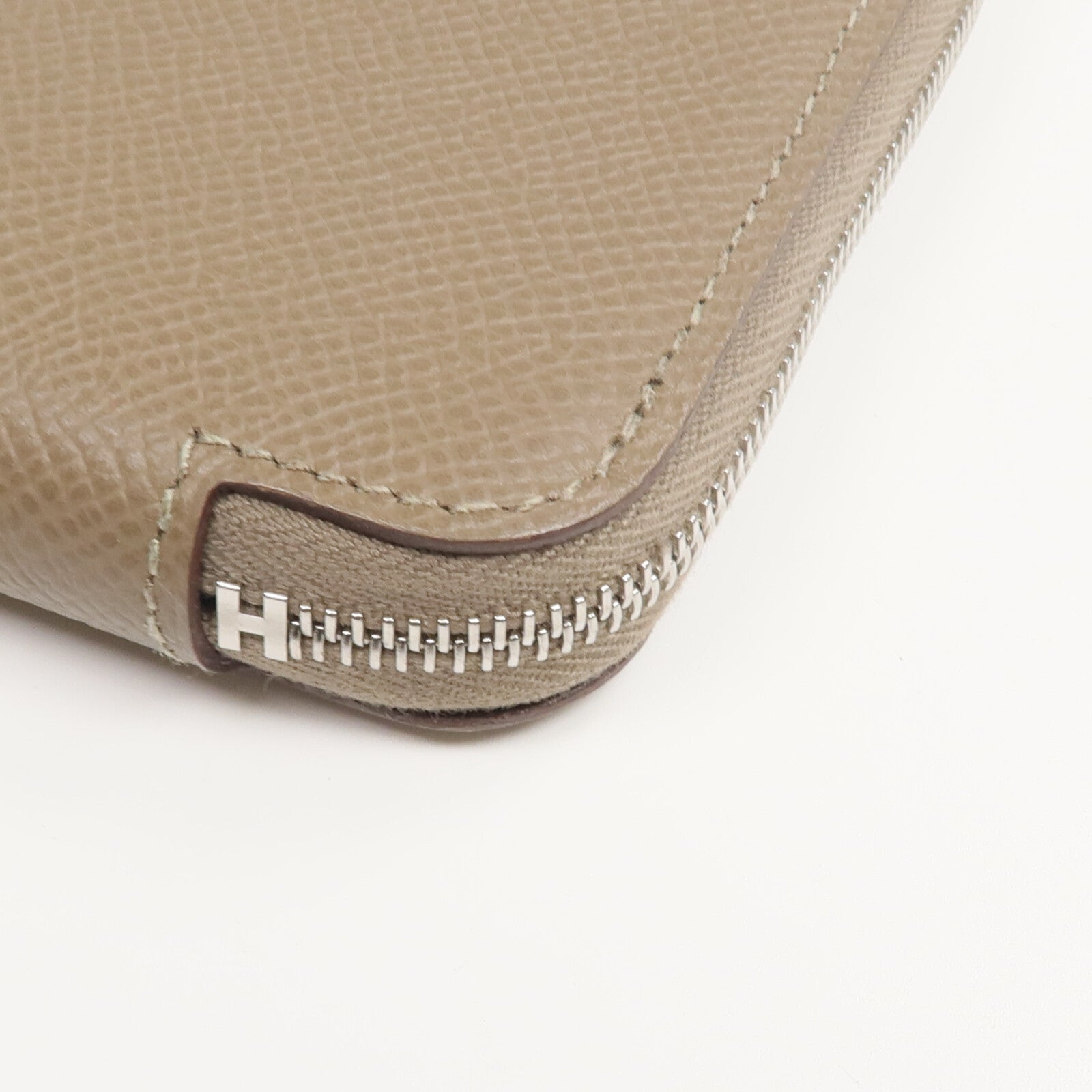 HERMES Epsom皮革Silk'In Long Wallet長錢包Etoupe