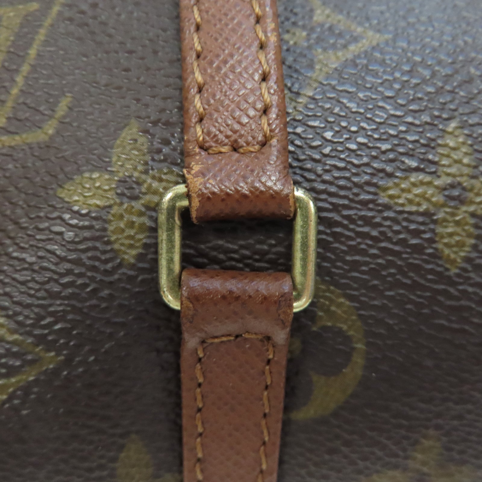 LOUIS VUITTON Monogram Papillon PM金扣肩背袋棕色